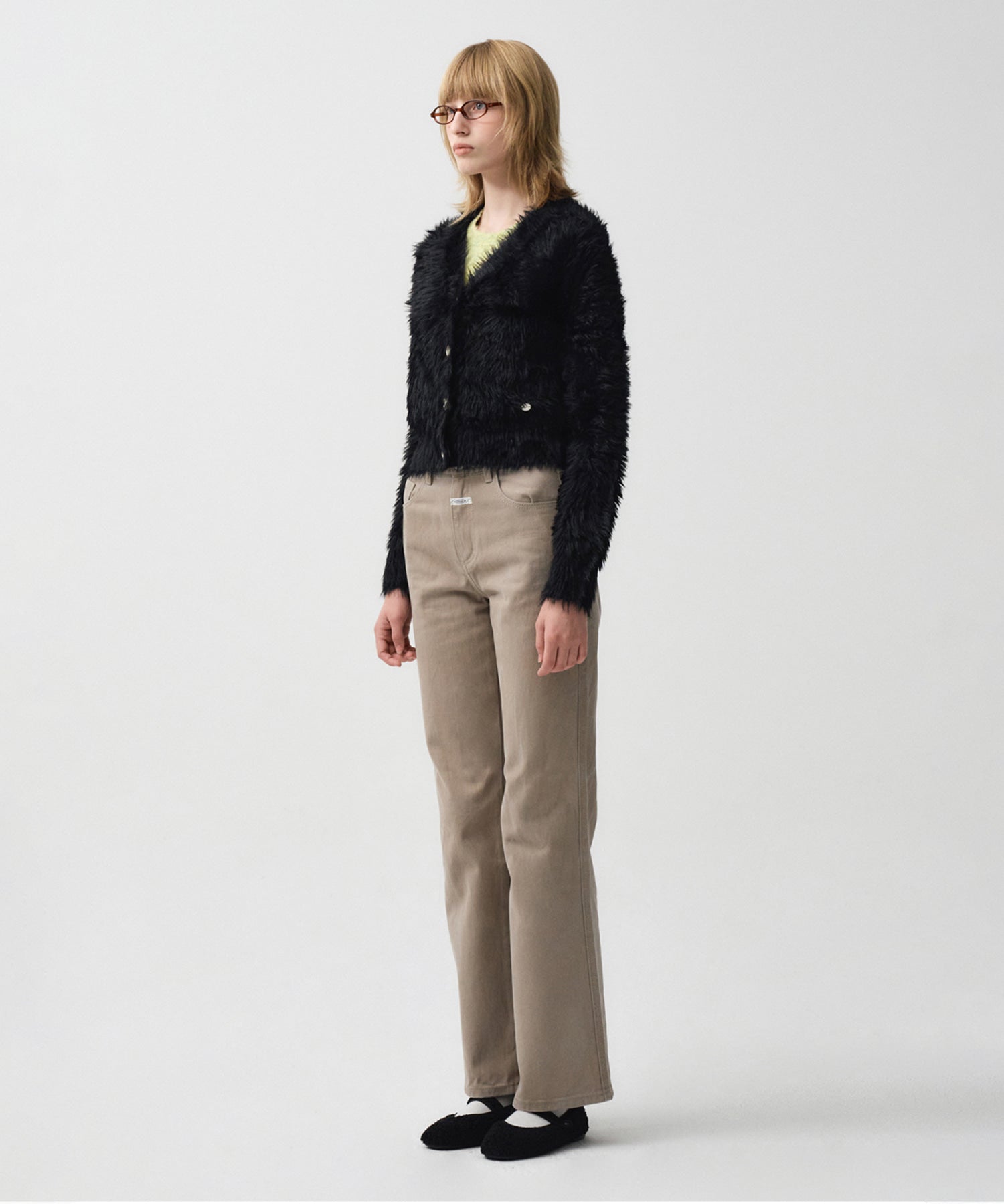 Marithe & Francois Girbaud - V-neck Crop Cardigan (Black) product image 3 | TRAB K-Fashion Australia