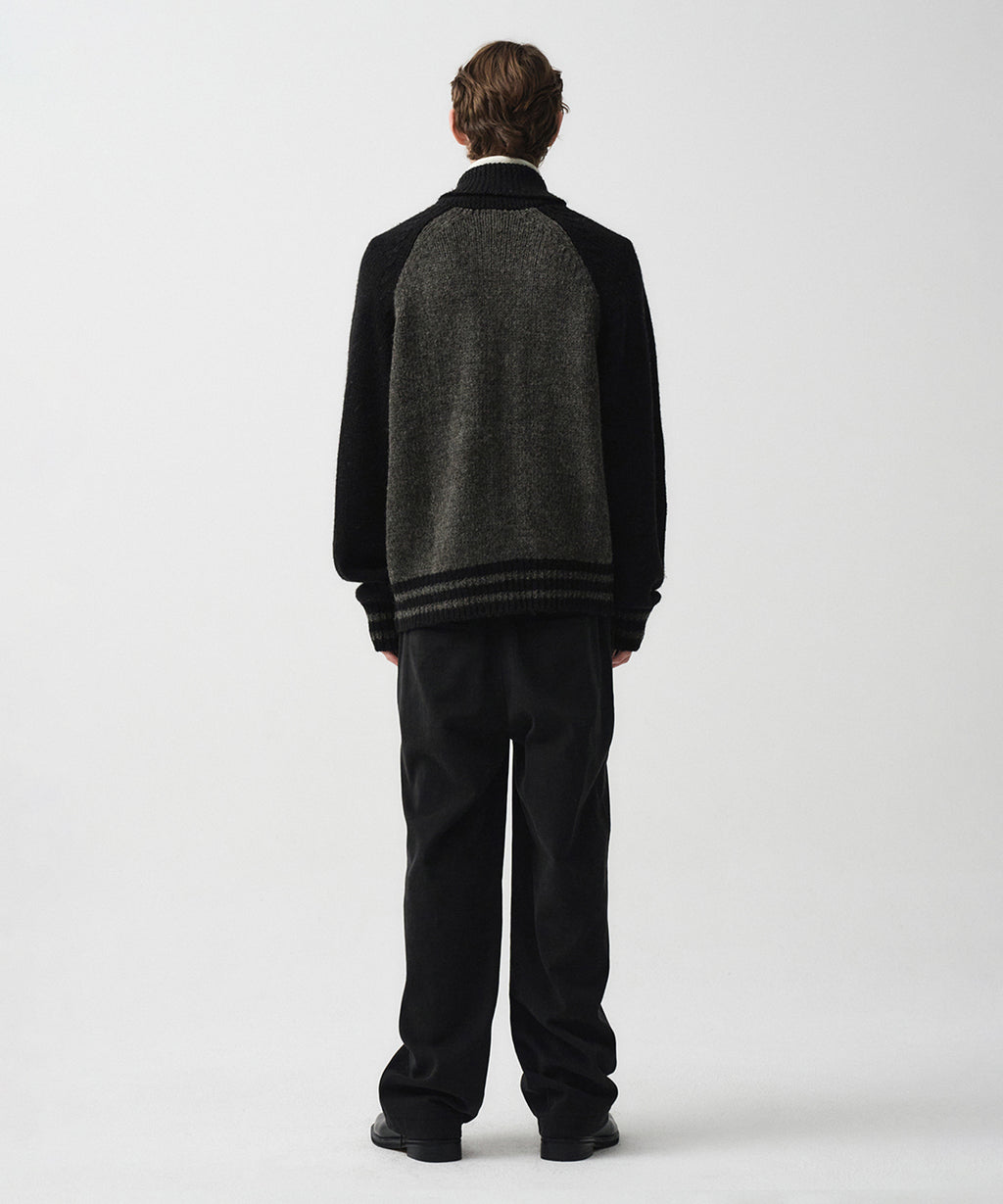 Marithe & Francois Girbaud - Color Block Raglan Cardigan (Charcoal) product image 5 | TRAB K-Fashion Australia