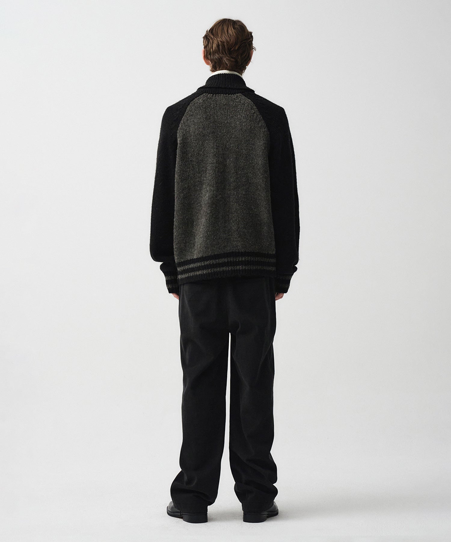 Marithe & Francois Girbaud - Color Block Raglan Cardigan (Charcoal) product image 5 | TRAB K-Fashion Australia