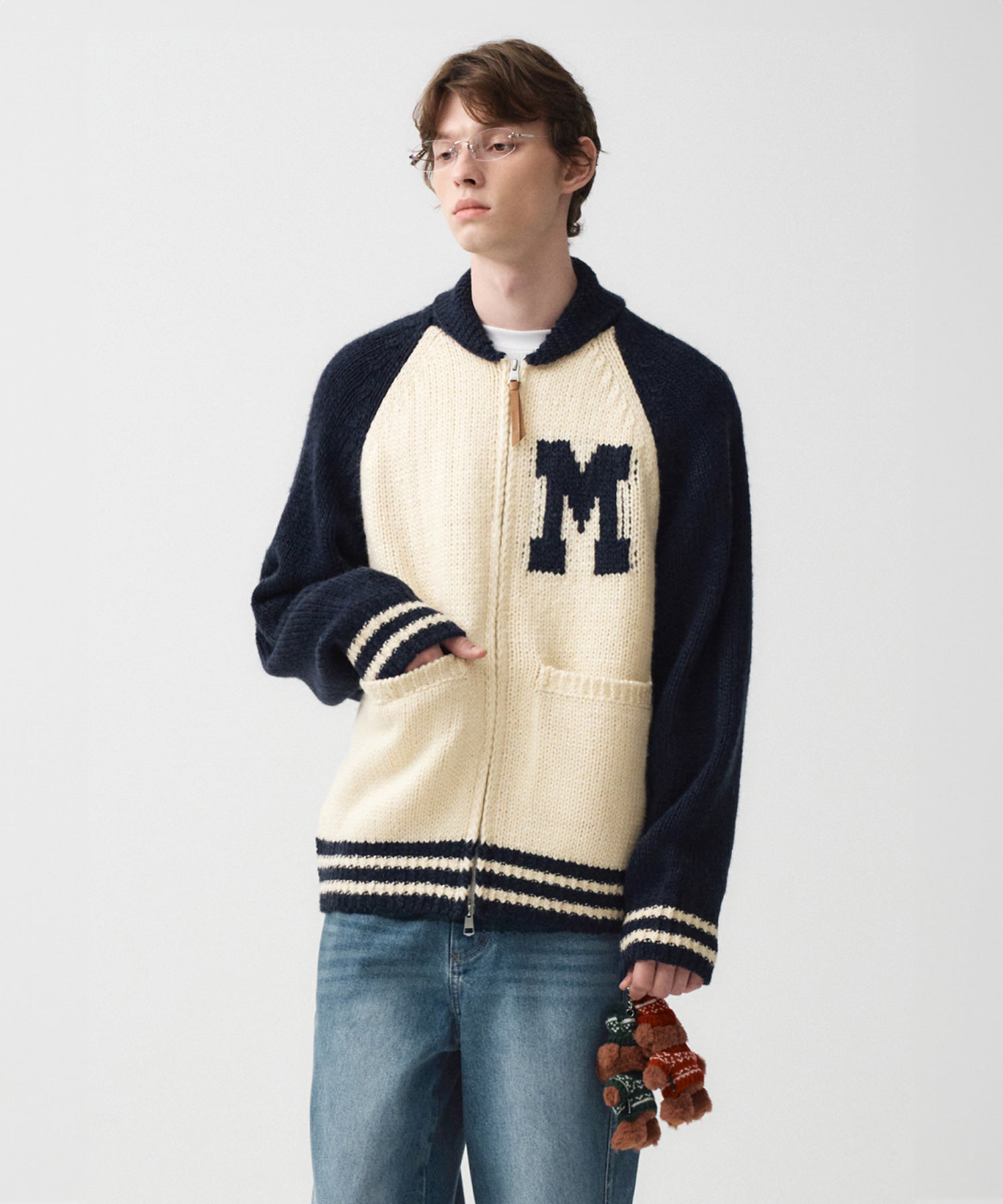 Marithe & Francois Girbaud - Color Block Raglan Cardigan (Navy) product image 5 | TRAB K-Fashion Australia