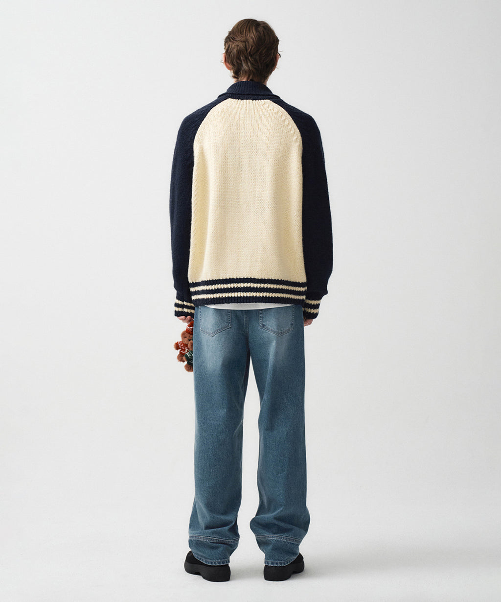 Marithe & Francois Girbaud - Color Block Raglan Cardigan (Navy) product image 9 | TRAB K-Fashion Australia