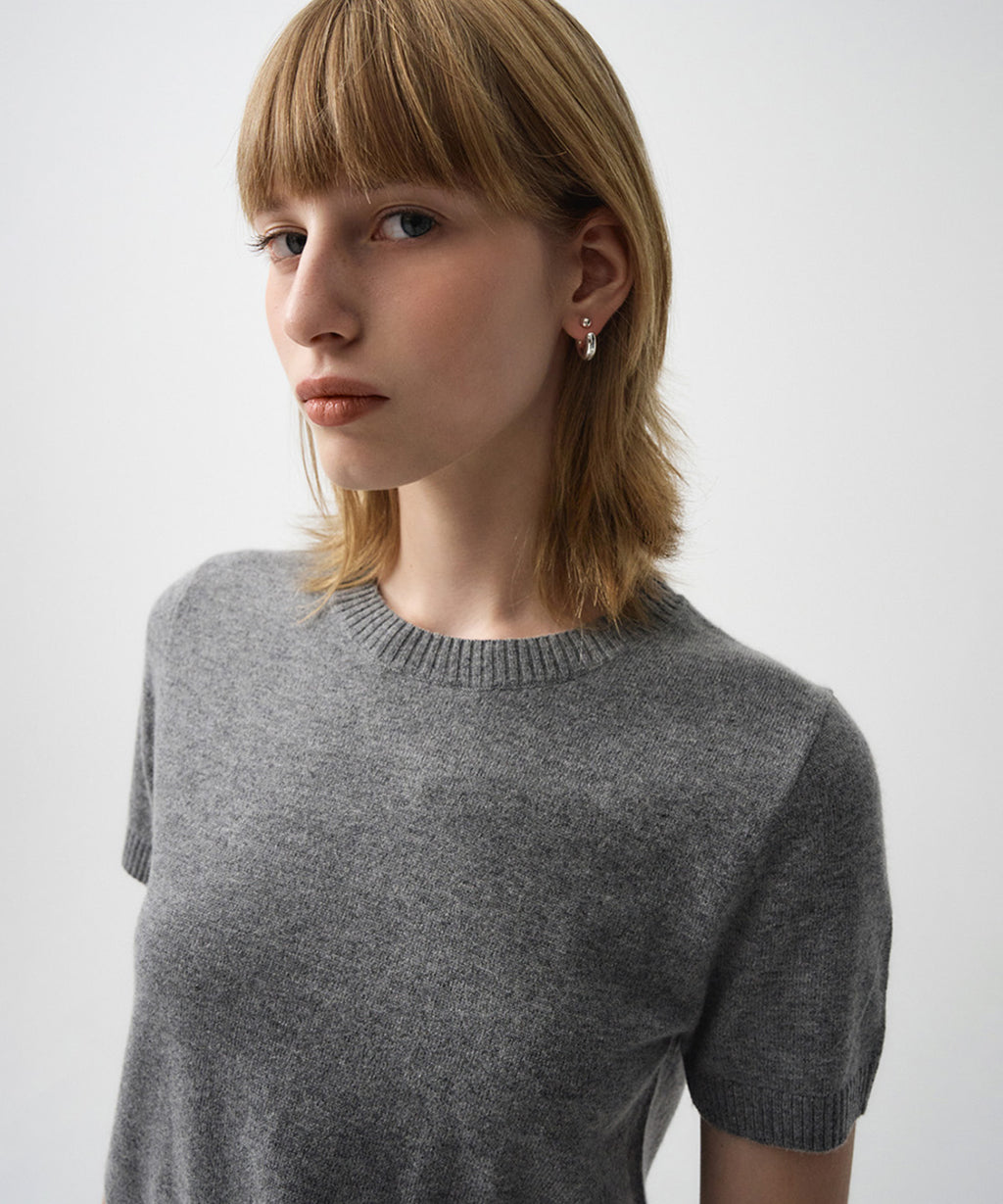 Marithe & Francois Girbaud - Half Sleeve Knit Cardigan Set-up (Gray) product image 4 | TRAB K-Fashion Australia