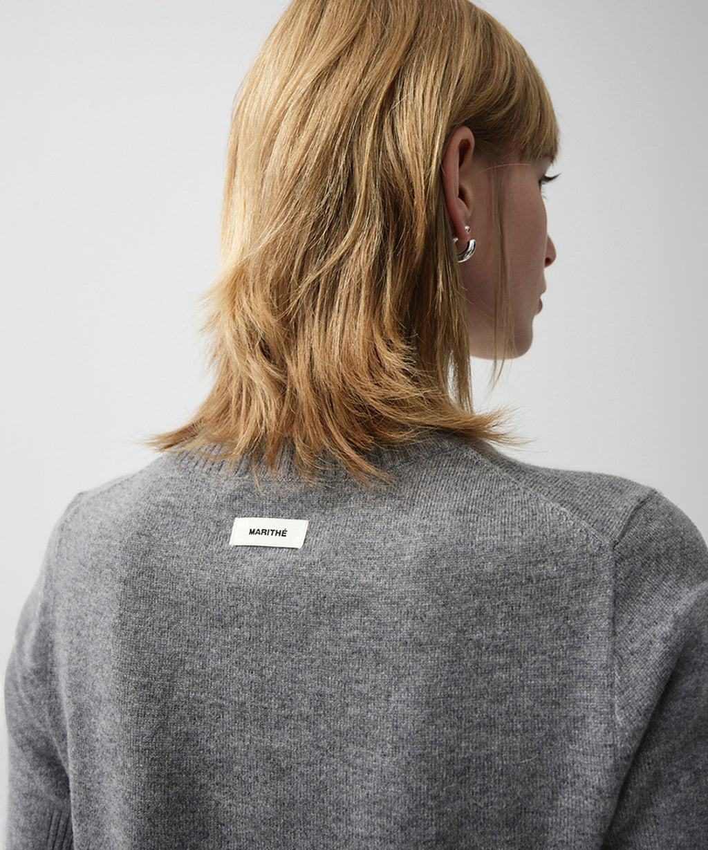 Marithe & Francois Girbaud - Half Sleeve Knit Cardigan Set-up (Gray) product image 5 | TRAB K-Fashion Australia