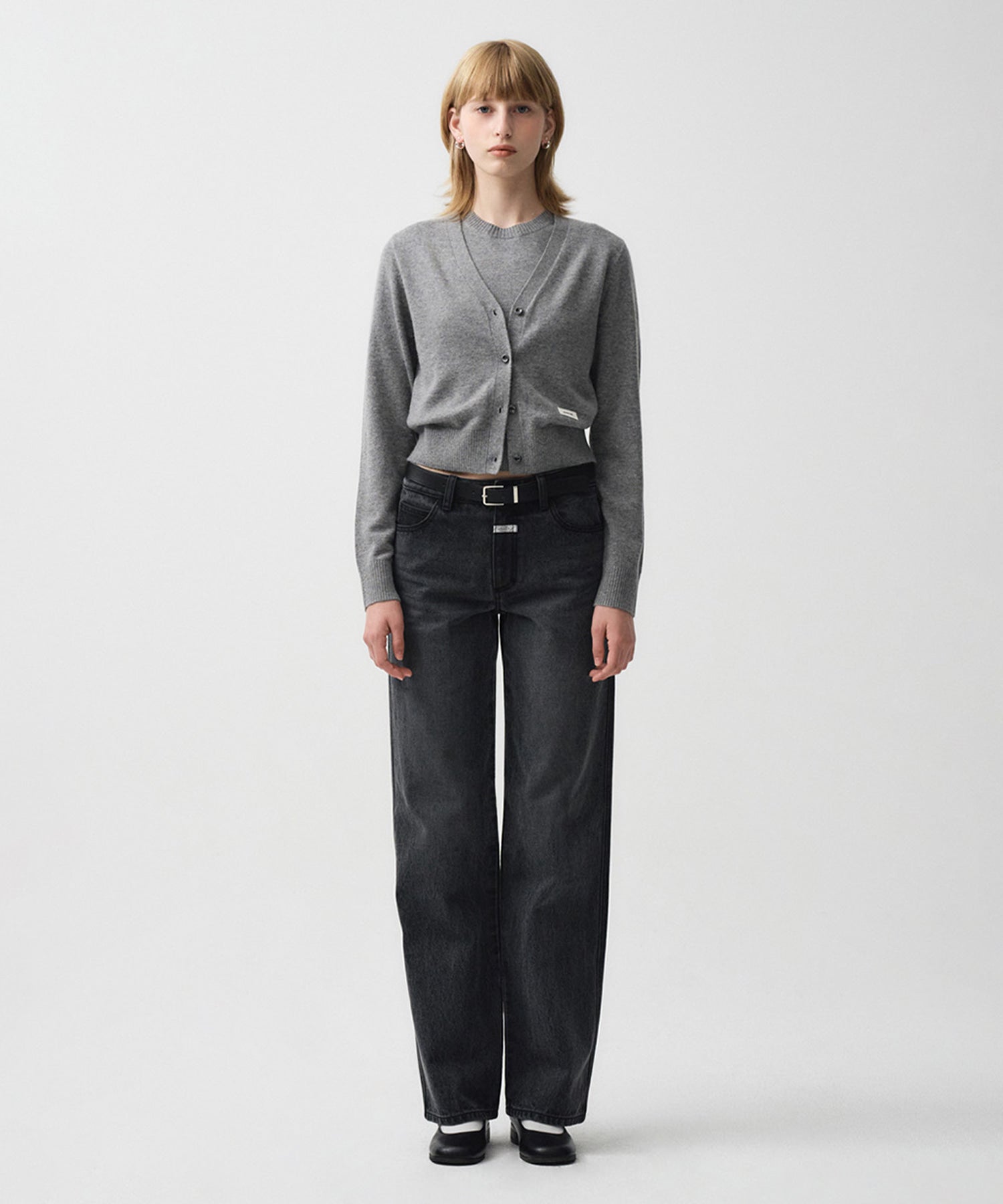 Marithe & Francois Girbaud - Half Sleeve Knit Cardigan Set-up (Gray) product image 6 | TRAB K-Fashion Australia