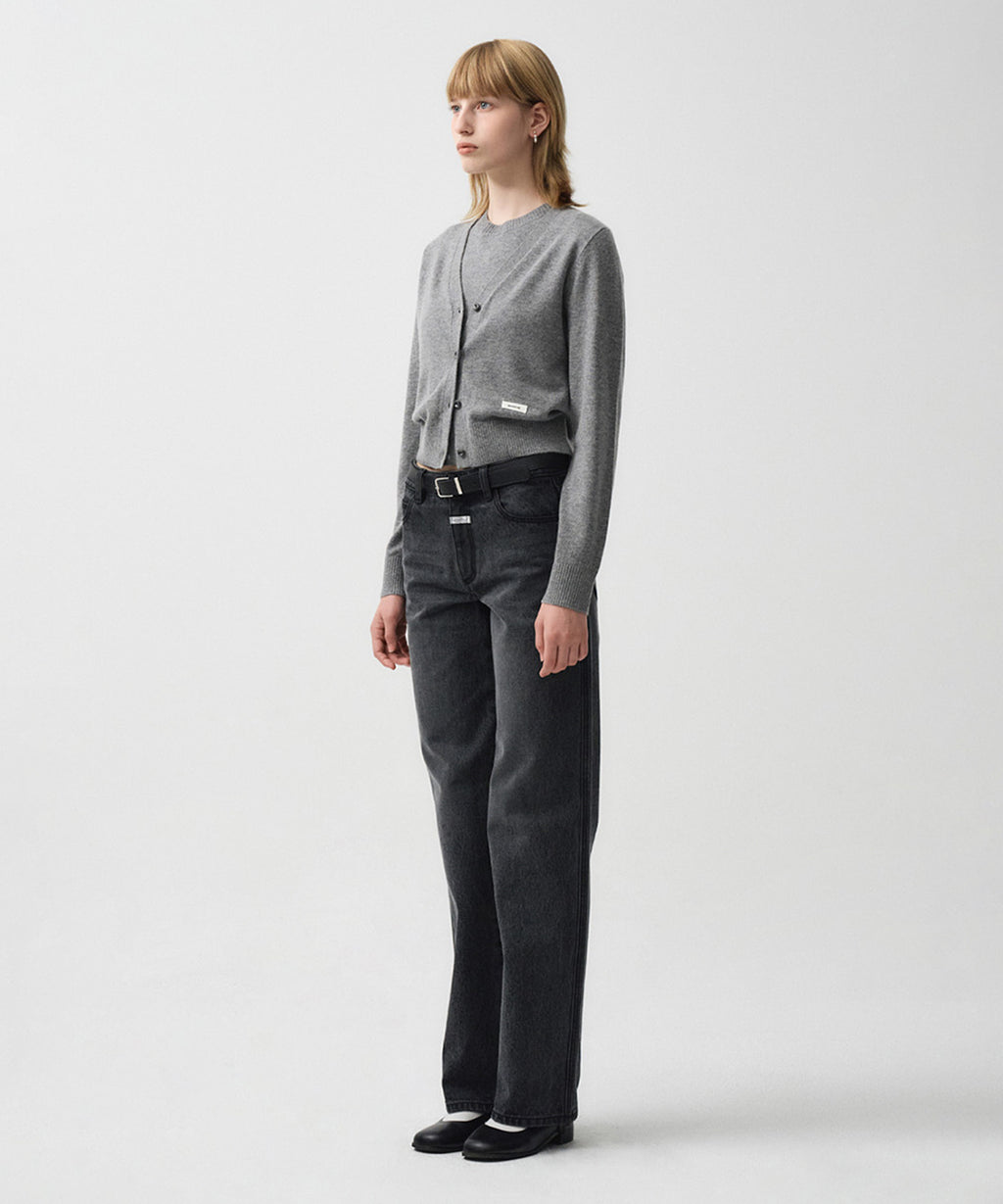 Marithe & Francois Girbaud - Half Sleeve Knit Cardigan Set-up (Gray) product image 7 | TRAB K-Fashion Australia