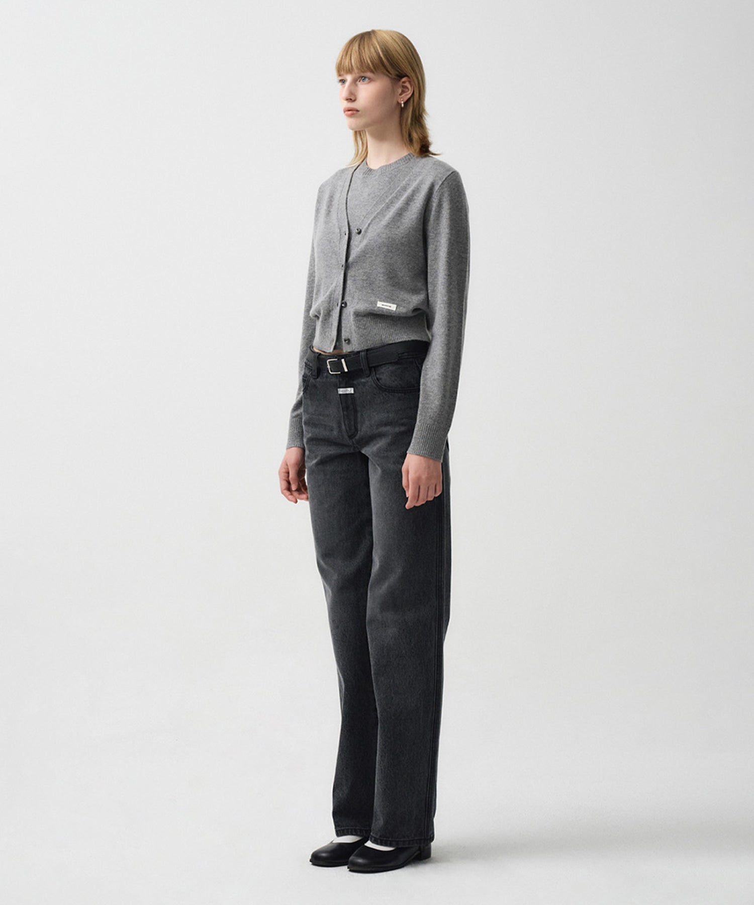 Marithe & Francois Girbaud - Half Sleeve Knit Cardigan Set-up (Gray) product image 7 | TRAB K-Fashion Australia