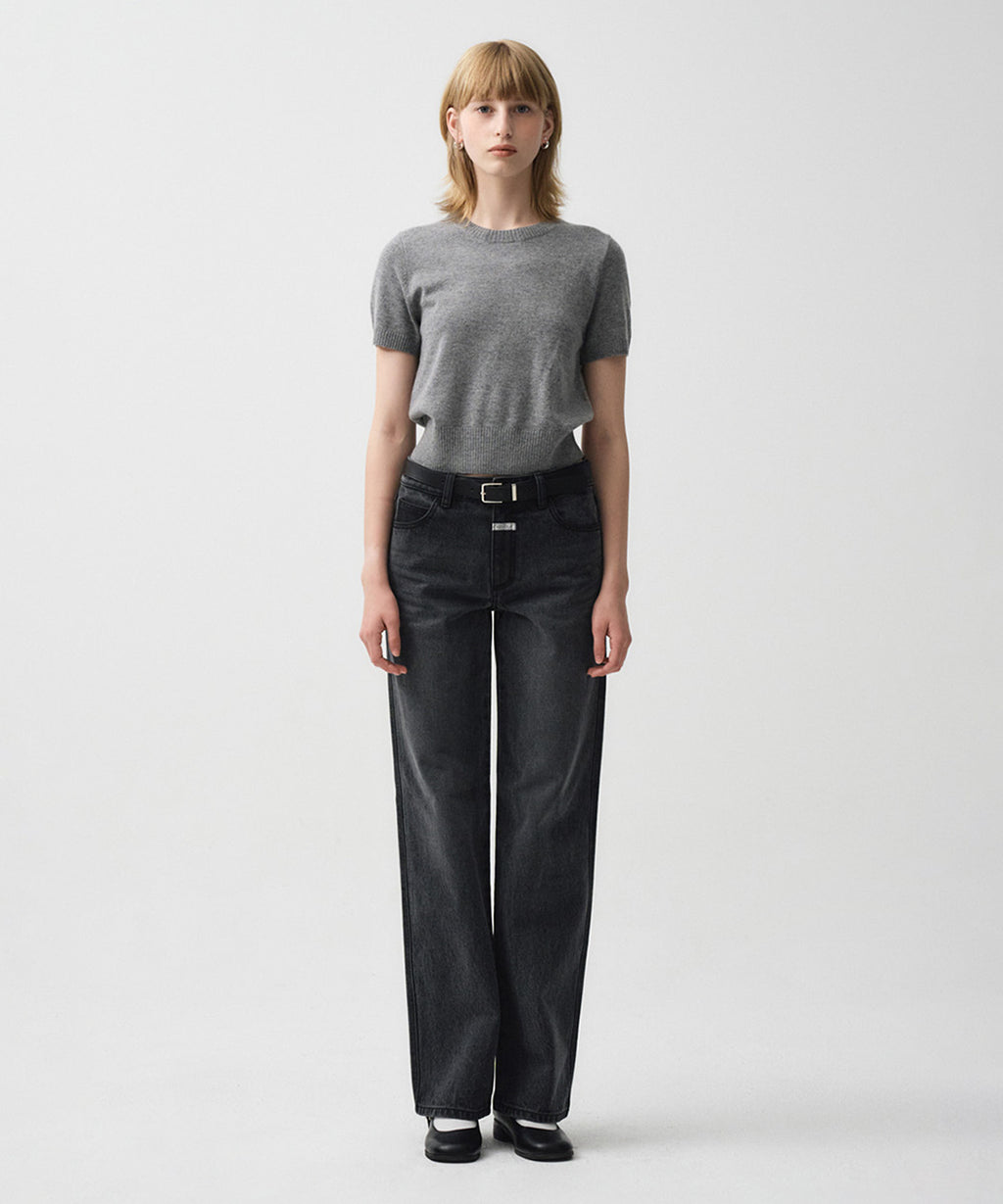 Marithe & Francois Girbaud - Half Sleeve Knit Cardigan Set-up (Gray) product image 9 | TRAB K-Fashion Australia