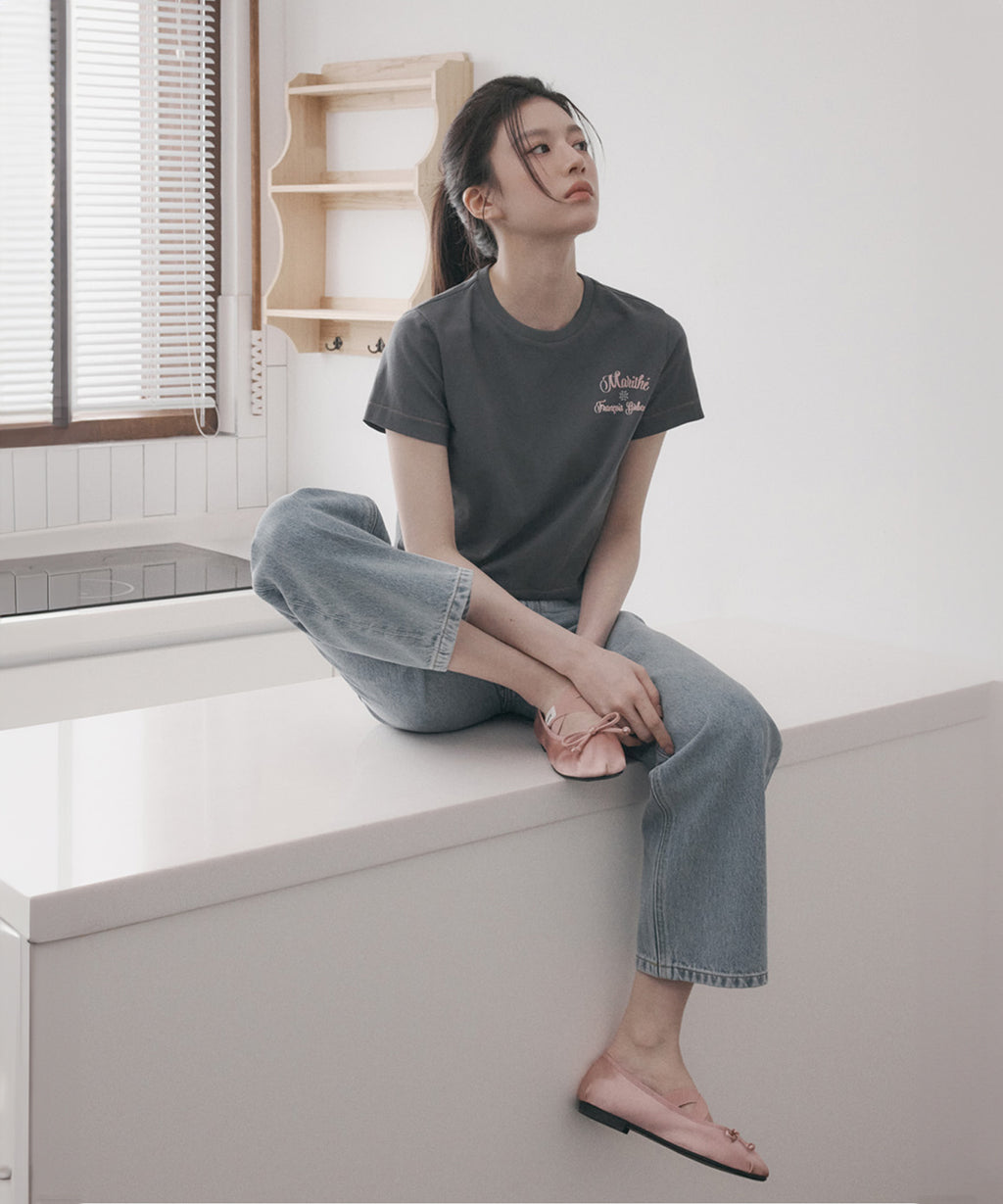 Marithe & Francois Girbaud - Straight Crop Denim Pants (Blue) product image 1 | TRAB K-Fashion Australia