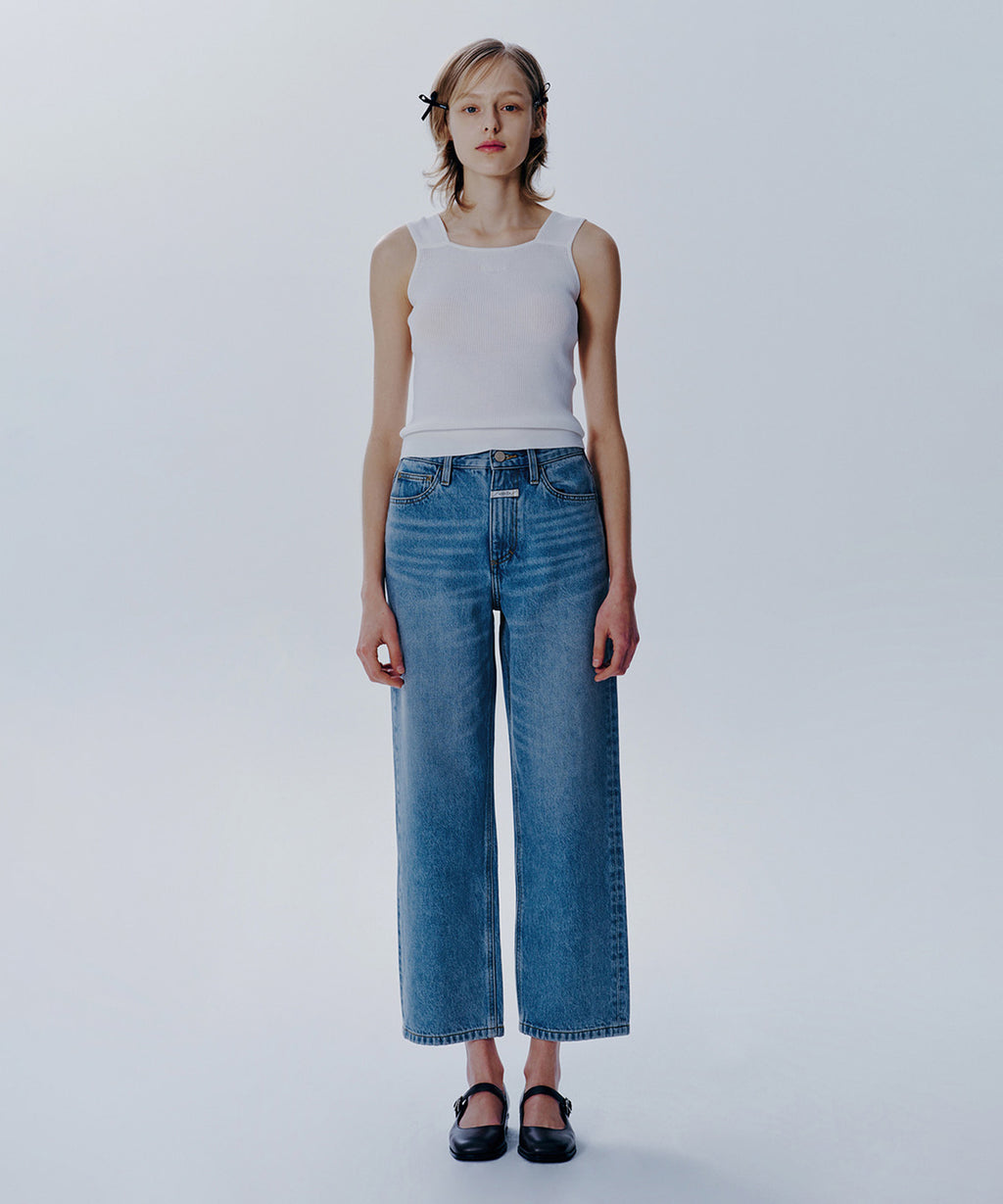Marithe & Francois Girbaud - Straight Crop Denim Pants (Blue) product image 2 | TRAB K-Fashion Australia