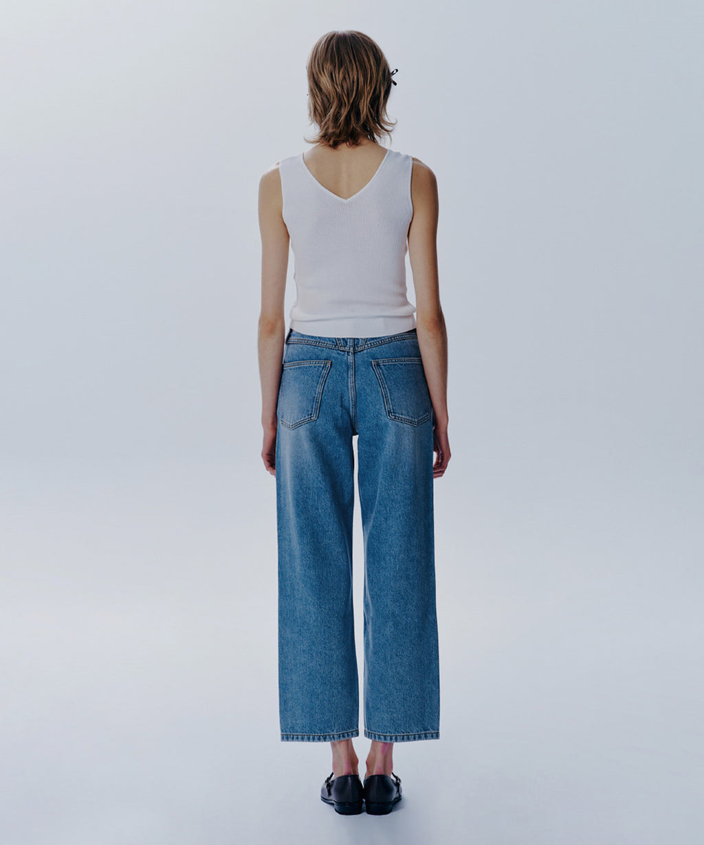 Marithe & Francois Girbaud - Straight Crop Denim Pants (Blue) product image 4 | TRAB K-Fashion Australia