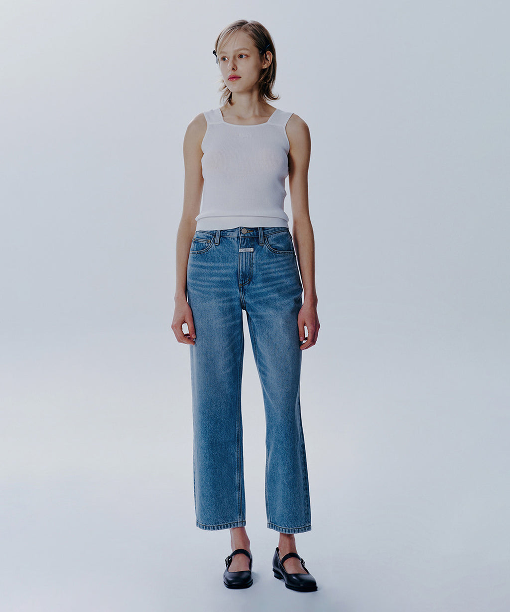 Marithe & Francois Girbaud - Straight Crop Denim Pants (Blue) product image 5 | TRAB K-Fashion Australia