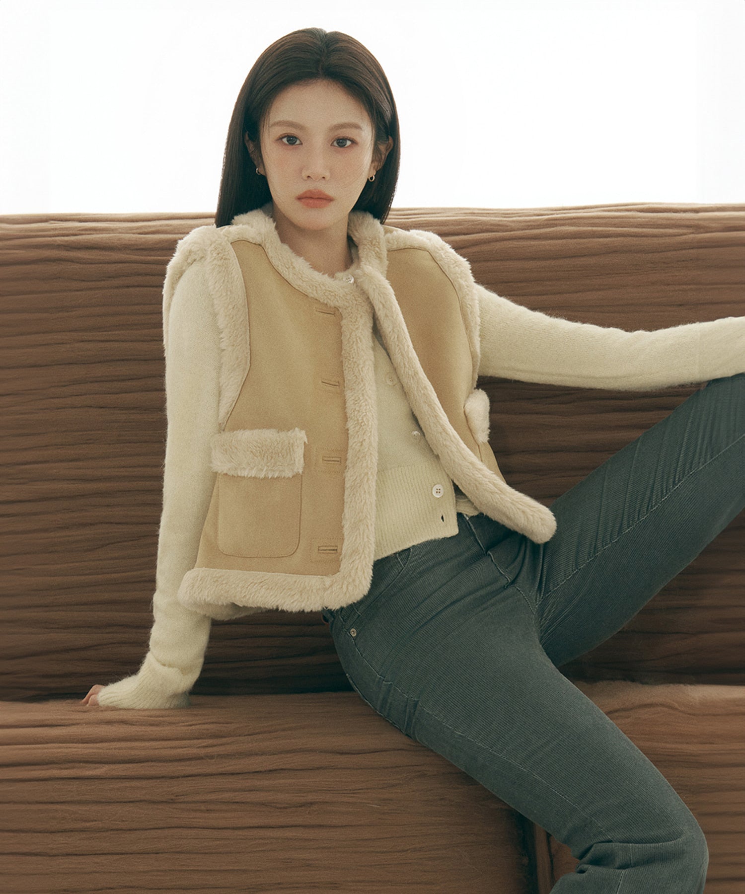Marithe & Francois Girbaud - Corduroy Boots Cut Pants (Charcoal) product image 2 | TRAB K-Fashion Australia