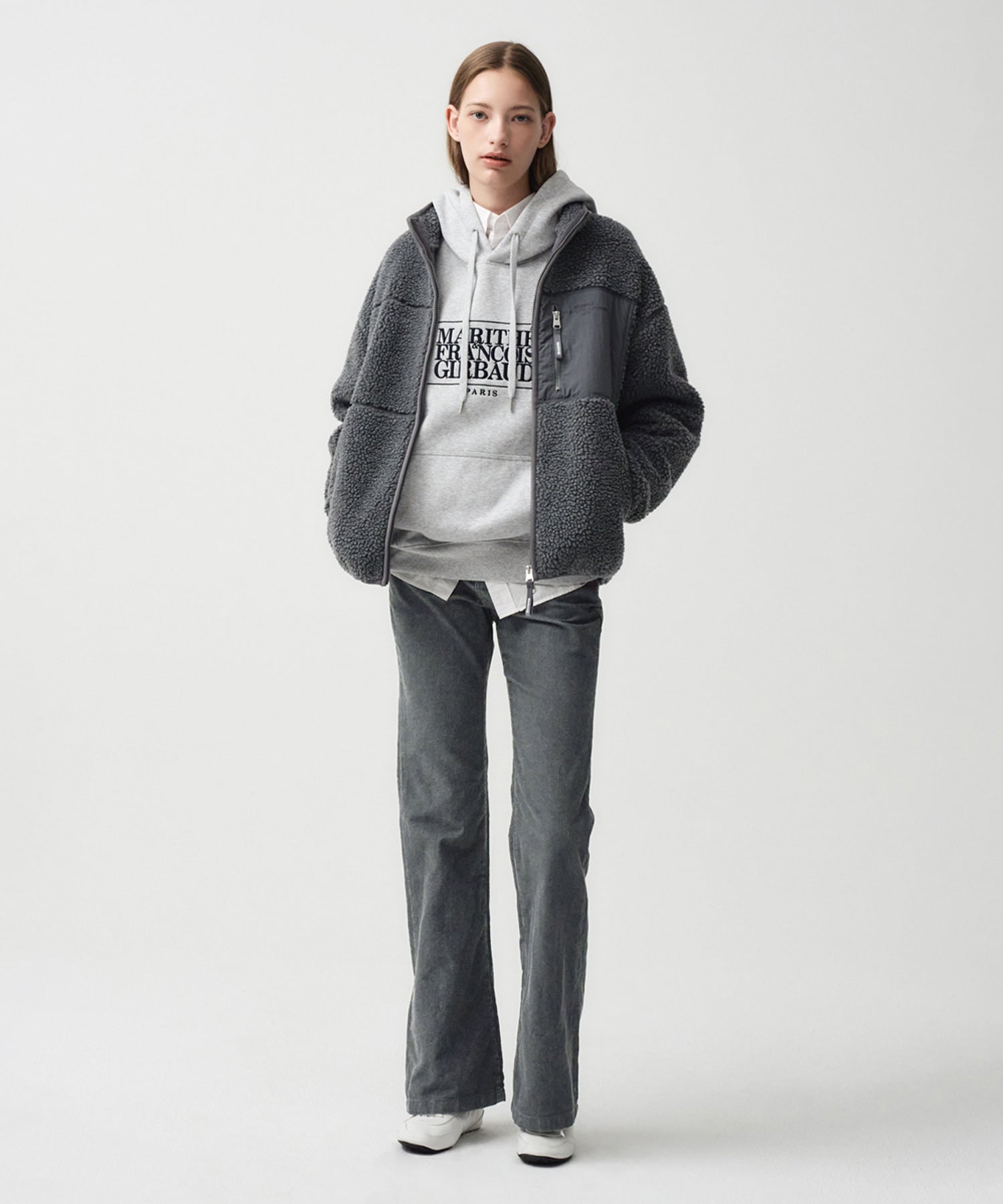 Marithe & Francois Girbaud - Corduroy Boots Cut Pants (Charcoal) product image 6 | TRAB K-Fashion Australia