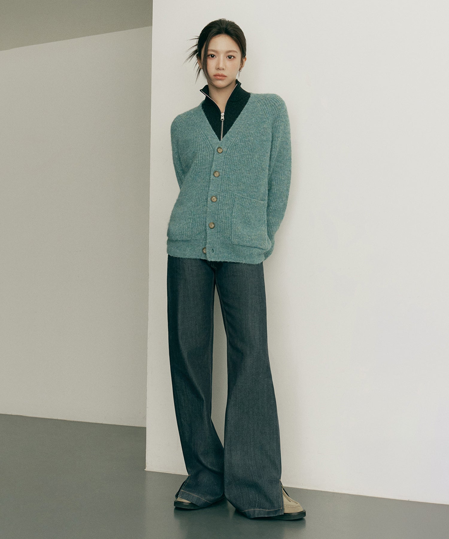 Marithe & Francois Girbaud - Bossa Selvage Denim Slit Pants (Dark Blue) product image 2 | TRAB K-Fashion Australia