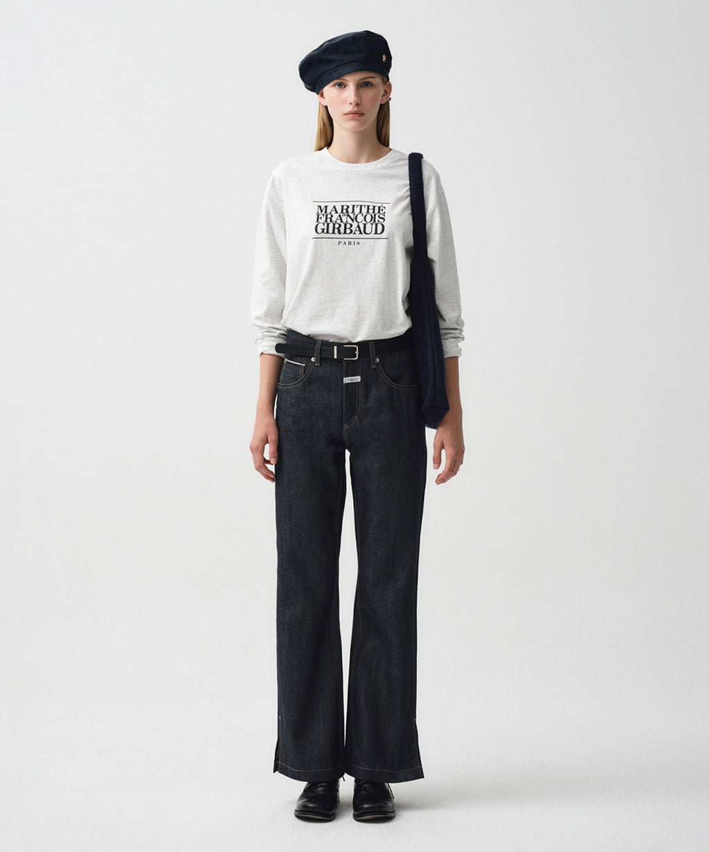 Marithe & Francois Girbaud - Bossa Selvage Denim Slit Pants (Dark Blue) product image 4 | TRAB K-Fashion Australia