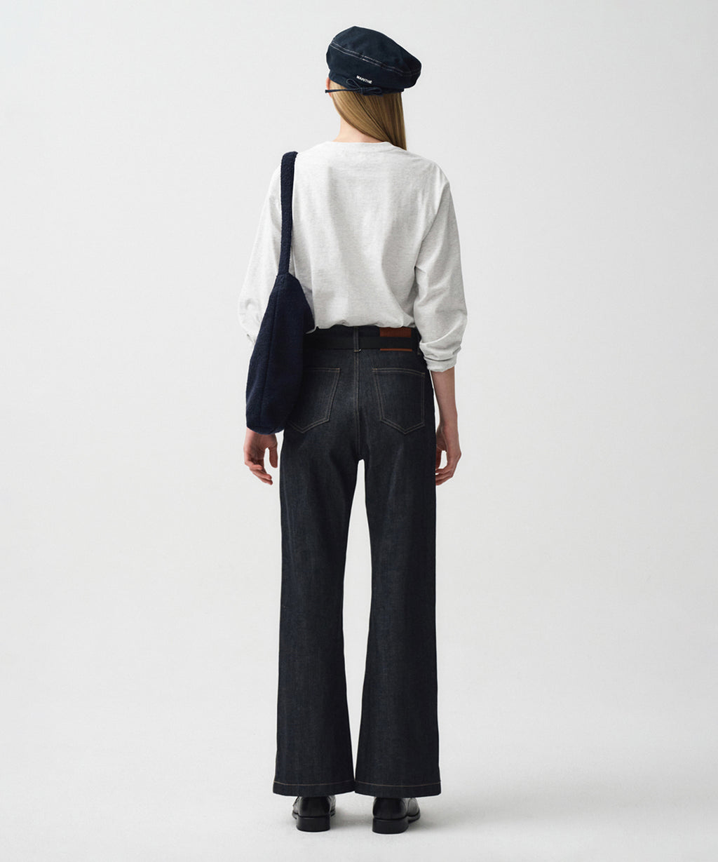 Marithe & Francois Girbaud - Bossa Selvage Denim Slit Pants (Dark Blue) product image 6 | TRAB K-Fashion Australia