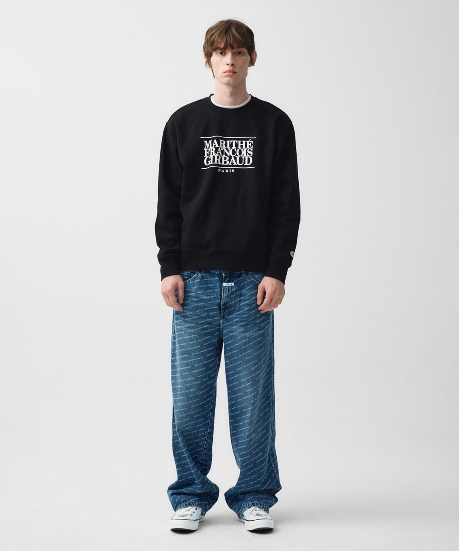 Marithe & Francois Girbaud - Wide Printing Denim Pants (Blue) product image 2 | TRAB K-Fashion Australia