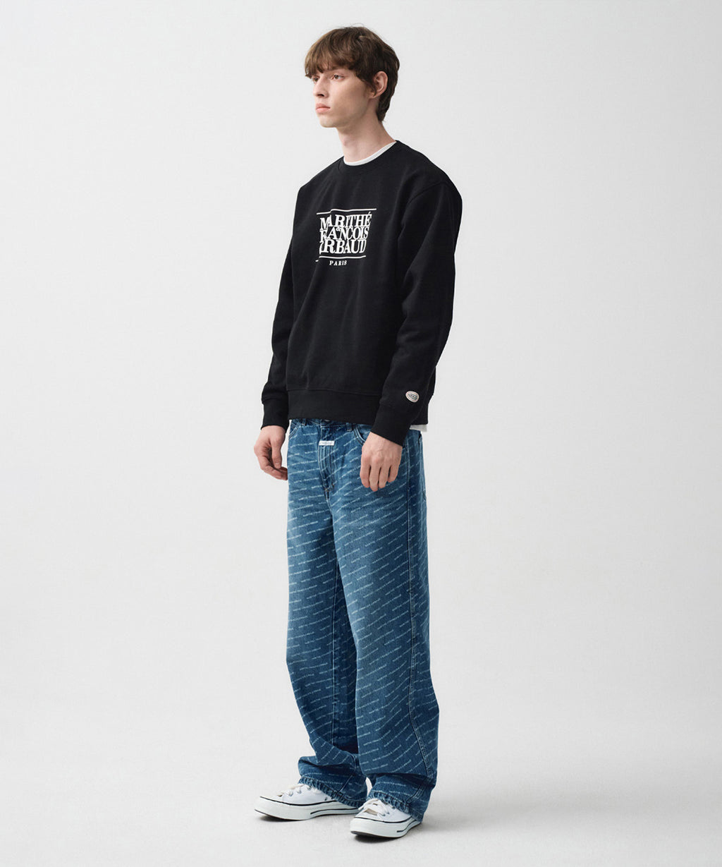 Marithe & Francois Girbaud - Wide Printing Denim Pants (Blue) product image 3 | TRAB K-Fashion Australia