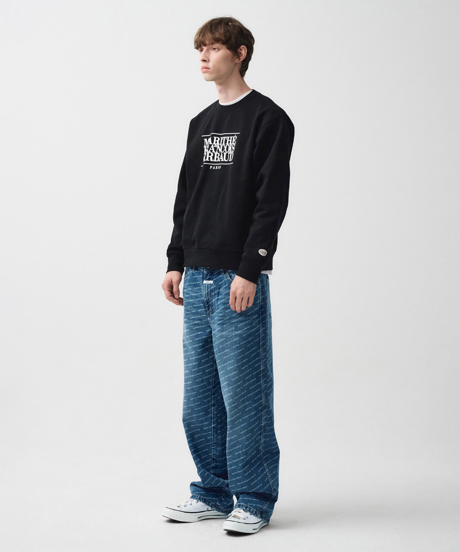 Marithe & Francois Girbaud - Wide Printing Denim Pants (Blue) product image 3 | TRAB K-Fashion Australia