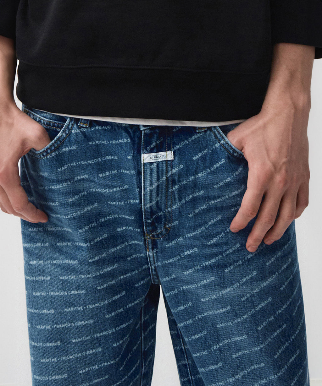 Marithe & Francois Girbaud - Wide Printing Denim Pants (Blue) product image 5 | TRAB K-Fashion Australia
