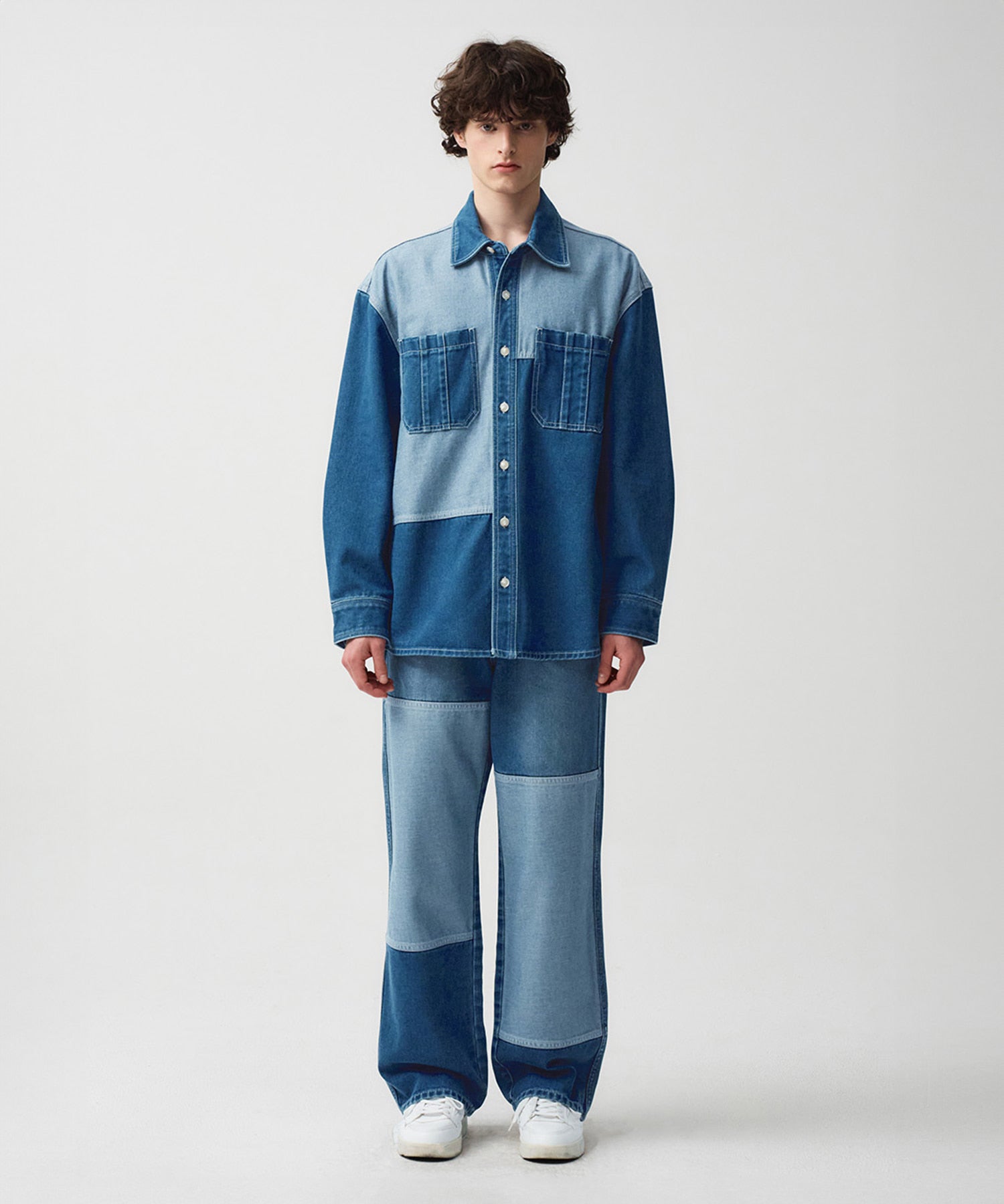Marithe & Francois Girbaud - Patch Work Denim Pants (Blue) product image 1 | TRAB K-Fashion Australia