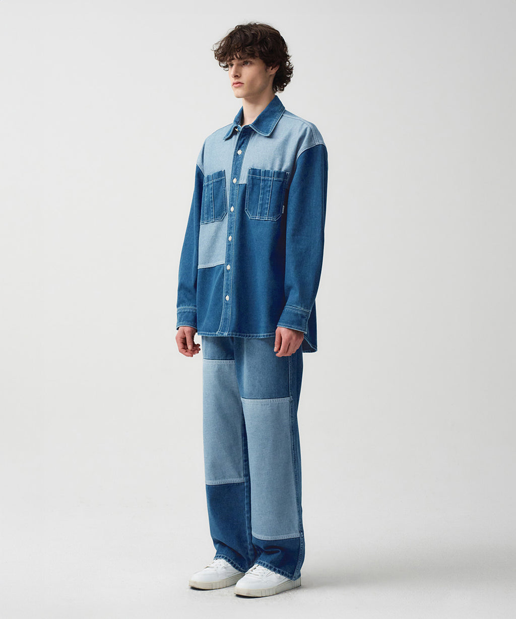 Marithe & Francois Girbaud - Patch Work Denim Pants (Blue) product image 2 | TRAB K-Fashion Australia