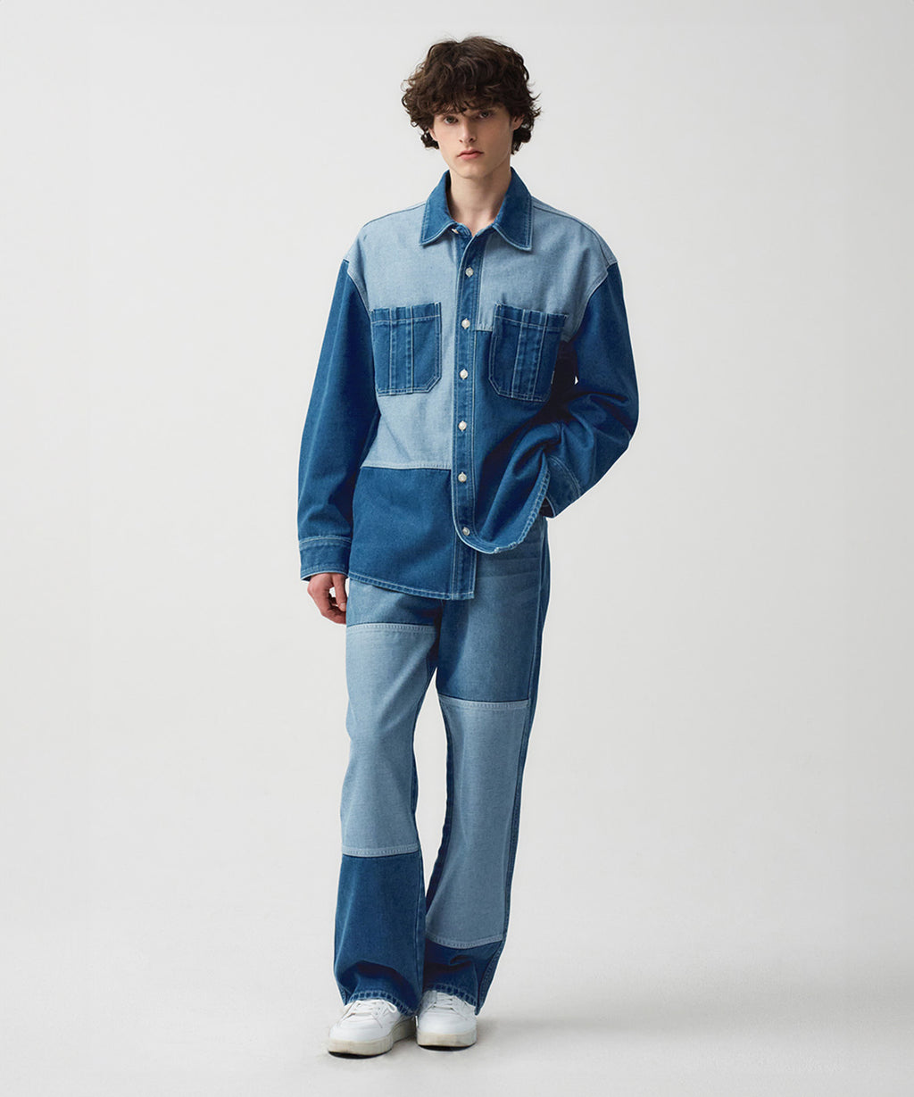 Marithe & Francois Girbaud - Patch Work Denim Pants (Blue) product image 4 | TRAB K-Fashion Australia