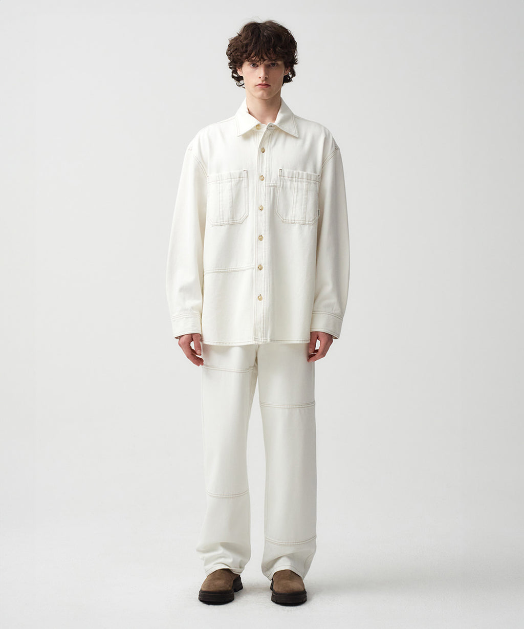 Marithe & Francois Girbaud - Patch Work Denim Pants (Ecru) product image 1 | TRAB K-Fashion Australia