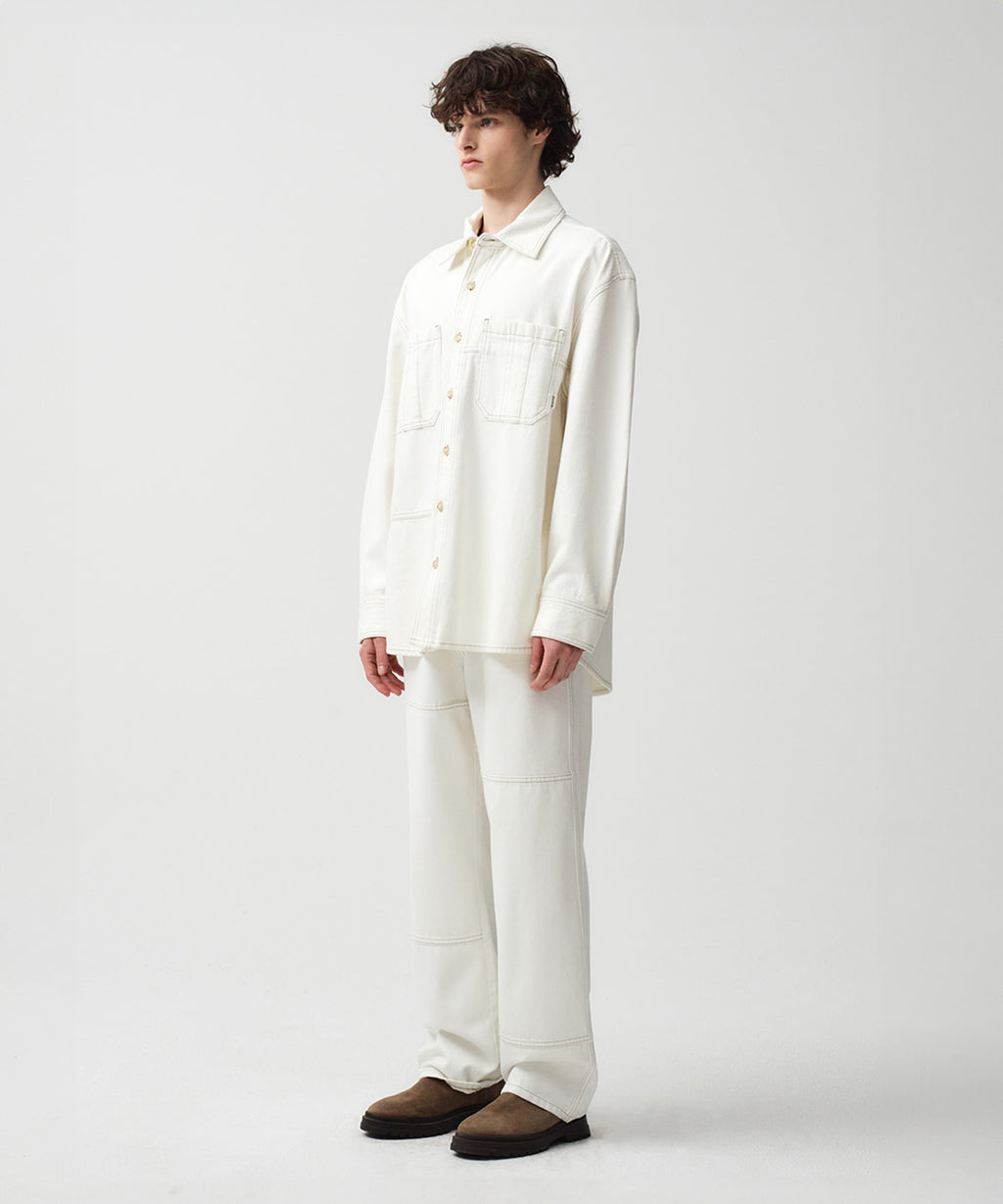 Marithe & Francois Girbaud - Patch Work Denim Pants (Ecru) product image 2 | TRAB K-Fashion Australia