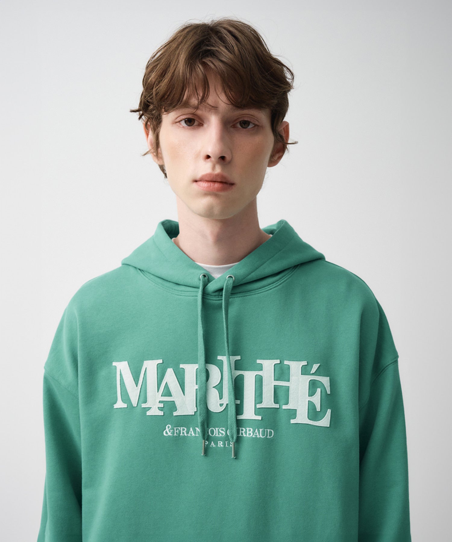 Marithe & Francois Girbaud - Applique Logo Oversized Hoodie (Mint) product image 2 | TRAB K-Fashion Australia