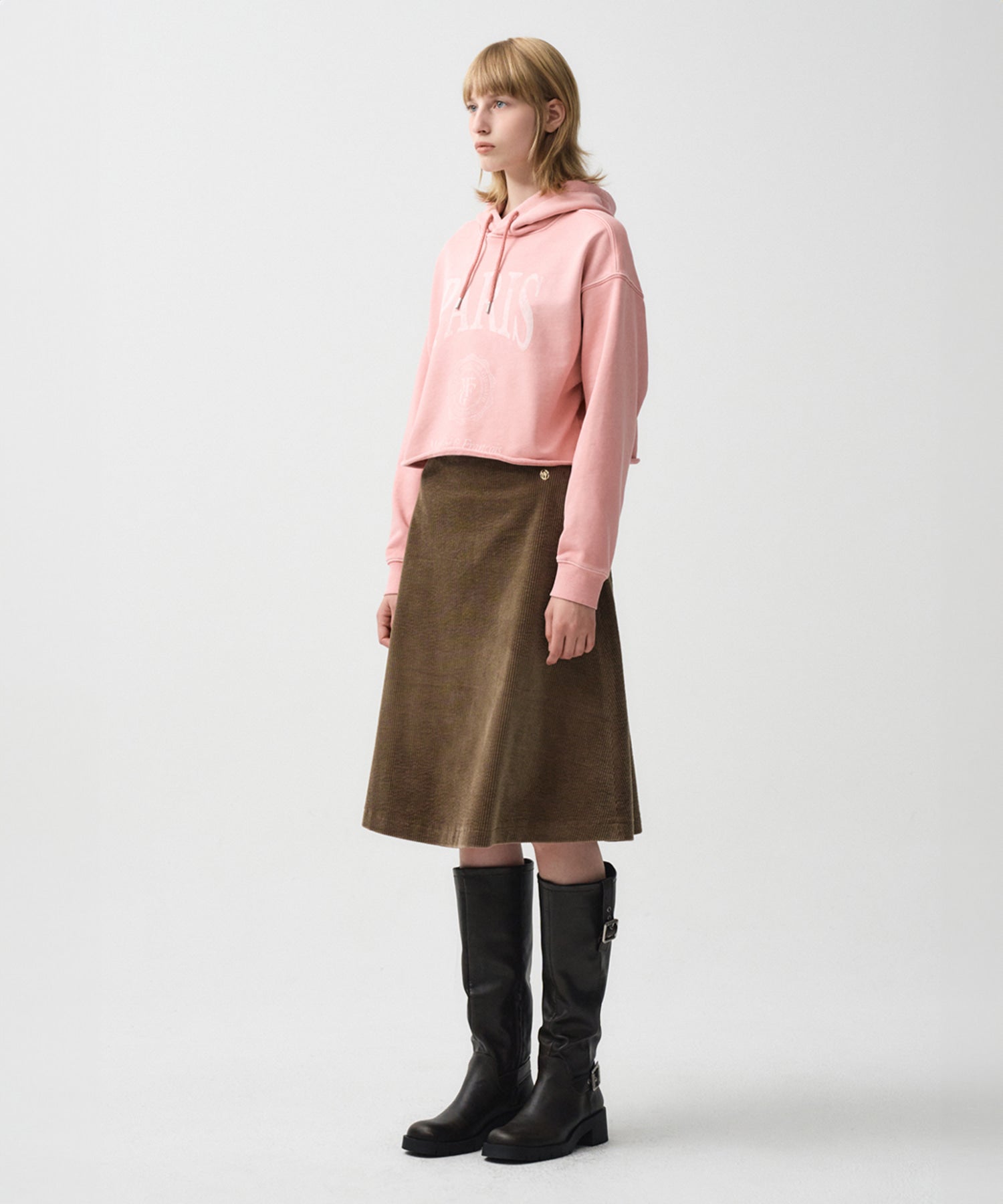Marithe & Francois Girbaud - Paris Dyeing Crop Hoodie (Gray Pink) product image 4 | TRAB K-Fashion Australia