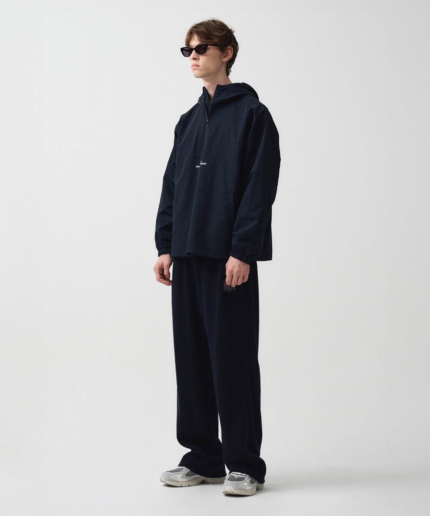 Marithe & Francois Girbaud - Lettering Logo Nylon Anorak Hoodie (Dark Navy) product image 4 | TRAB K-Fashion Australia