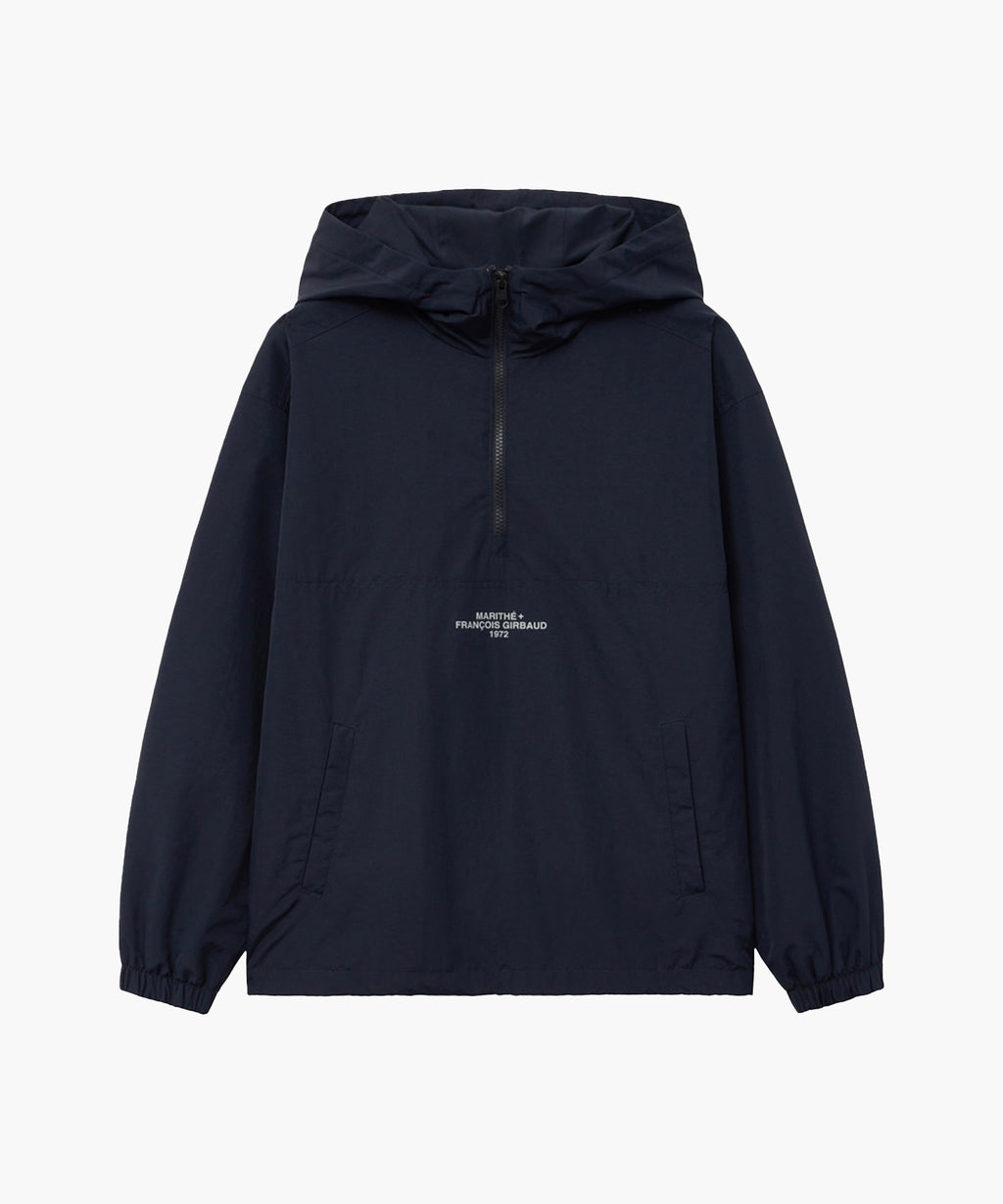 Marithe & Francois Girbaud - Lettering Logo Nylon Anorak Hoodie (Dark Navy) product image 6 | TRAB K-Fashion Australia