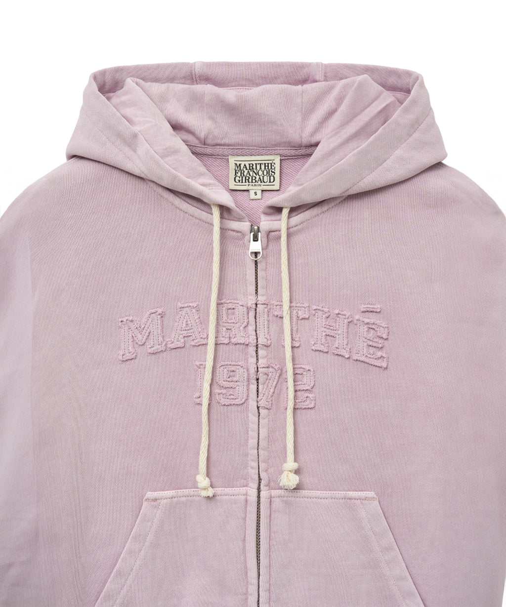 Marithe & Francois Girbaud - Vintage Appilque Logo Crop Hoodie Zipup (Dark Pink) product image 3 | TRAB K-Fashion Australia