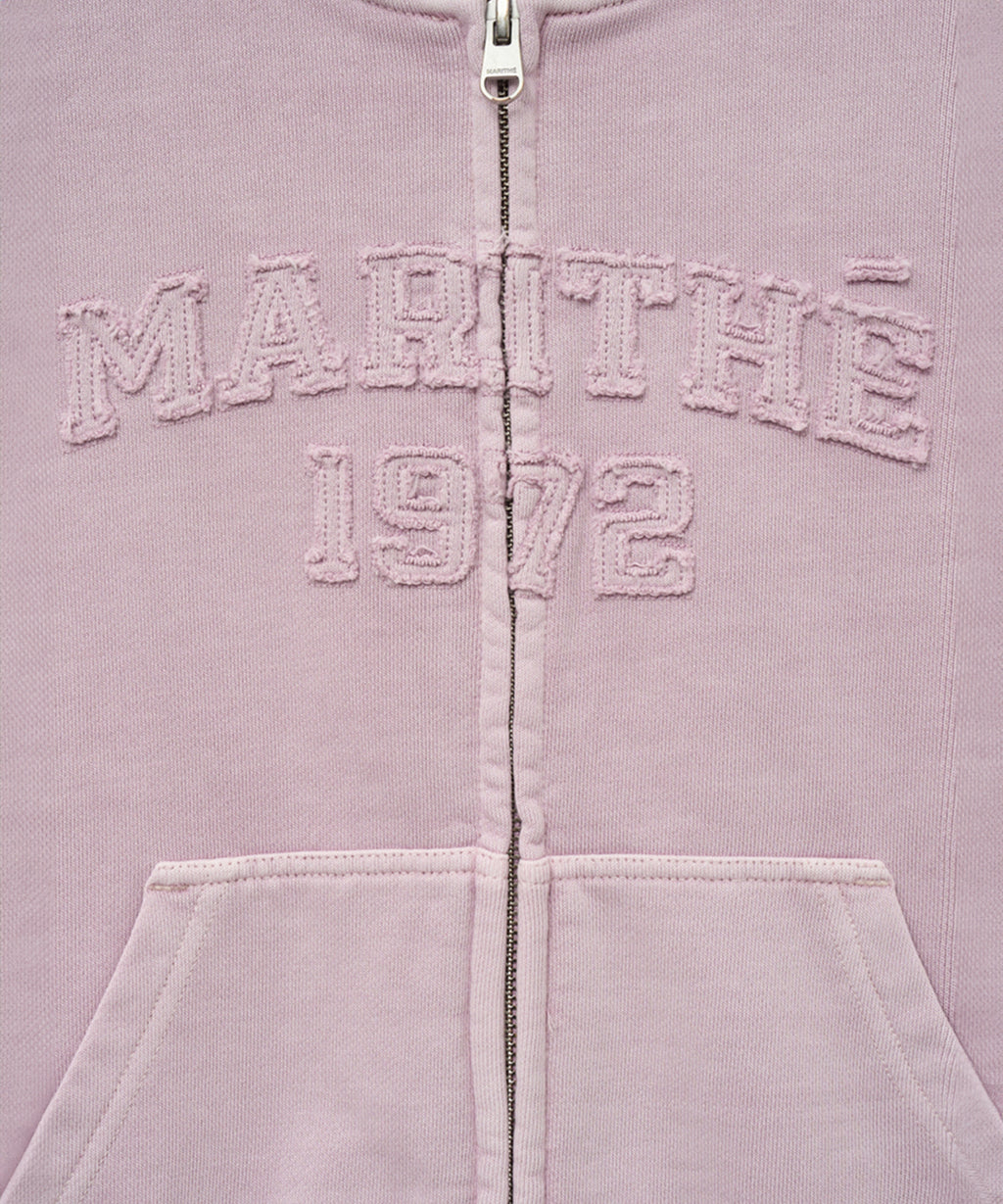 Marithe & Francois Girbaud - Vintage Appilque Logo Crop Hoodie Zipup (Dark Pink) product image 5 | TRAB K-Fashion Australia