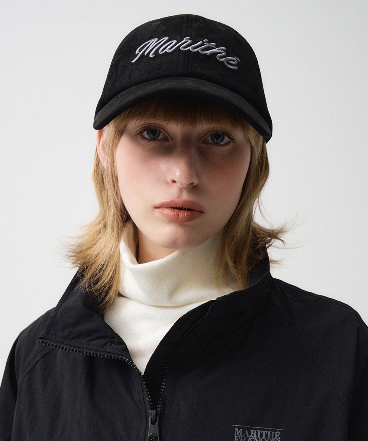 Marithe & Francois Girbaud - Lettering Logo Suede Cap (Black) product image 5 | TRAB K-Fashion Australia
