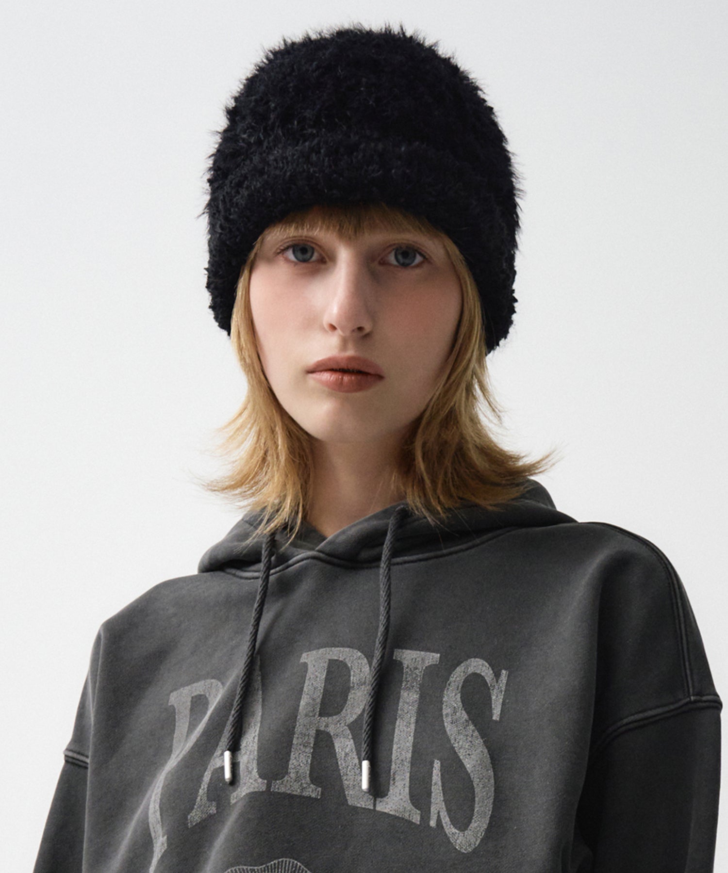 Marithe & Francois Girbaud - Circle Logo Snuggle Beanie (Black) product image 6 | TRAB K-Fashion Australia