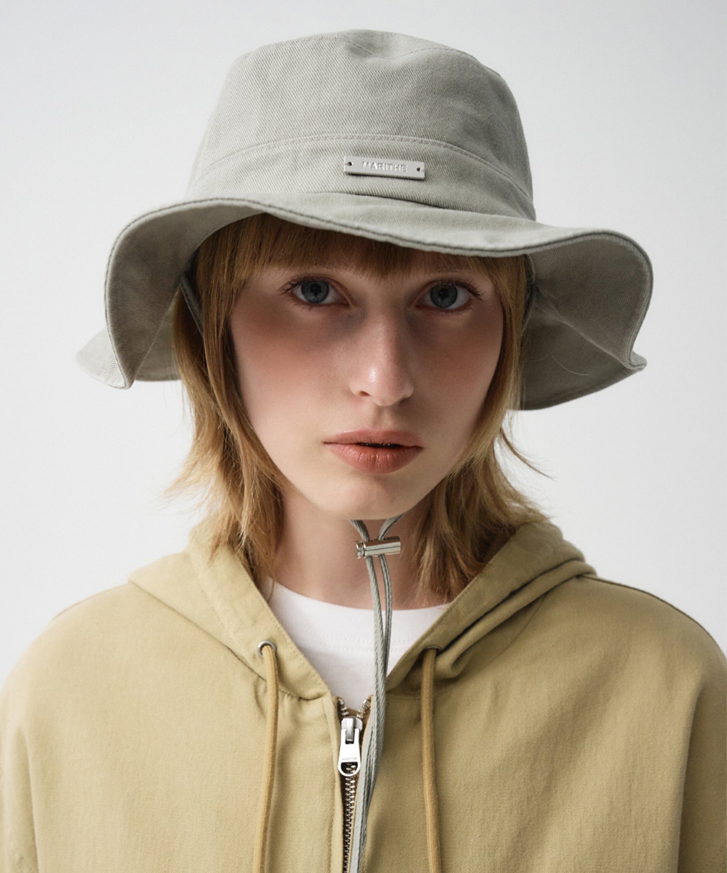 Marithe & Francois Girbaud - Strap Bucket Hat (Gray Khaki) product image 6 | TRAB K-Fashion Australia