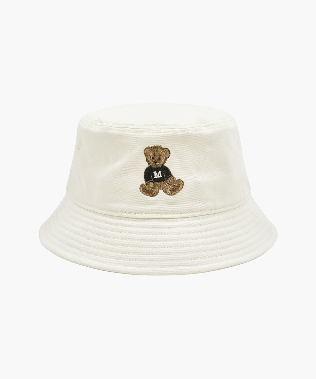 Marithe & Francois Girbaud - Doodle Bear Bucket Hat (Ivory) product image 1 | TRAB K-Fashion Australia