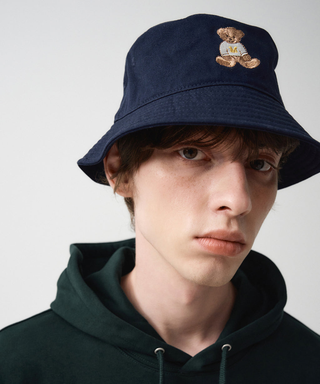 Marithe & Francois Girbaud - Doodle Bear Bucket Hat (Navy) product image 6 | TRAB K-Fashion Australia