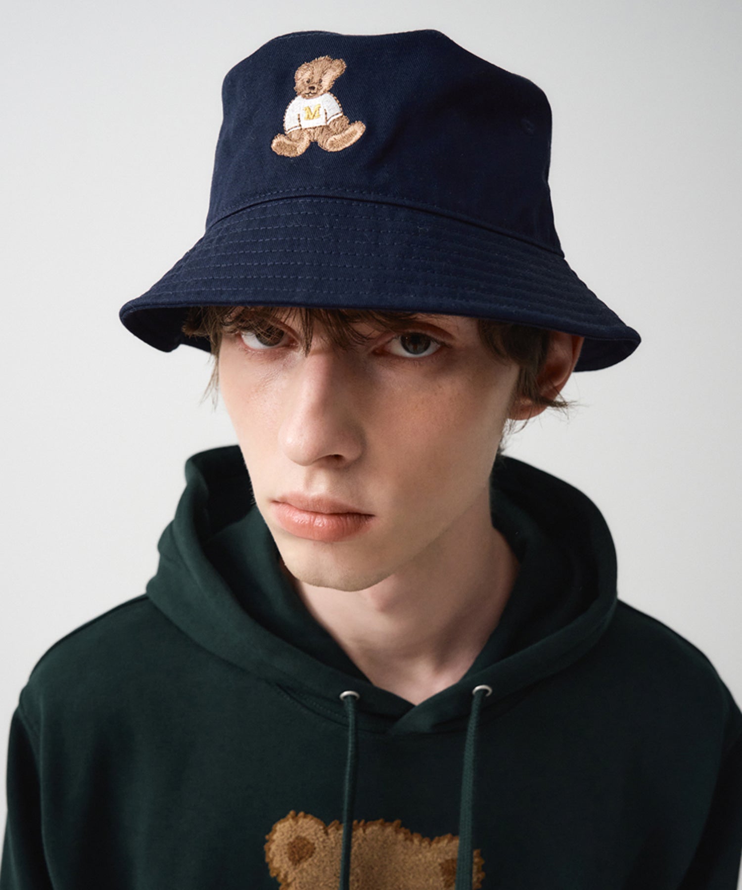 Marithe & Francois Girbaud - Doodle Bear Bucket Hat (Navy) product image 7 | TRAB K-Fashion Australia