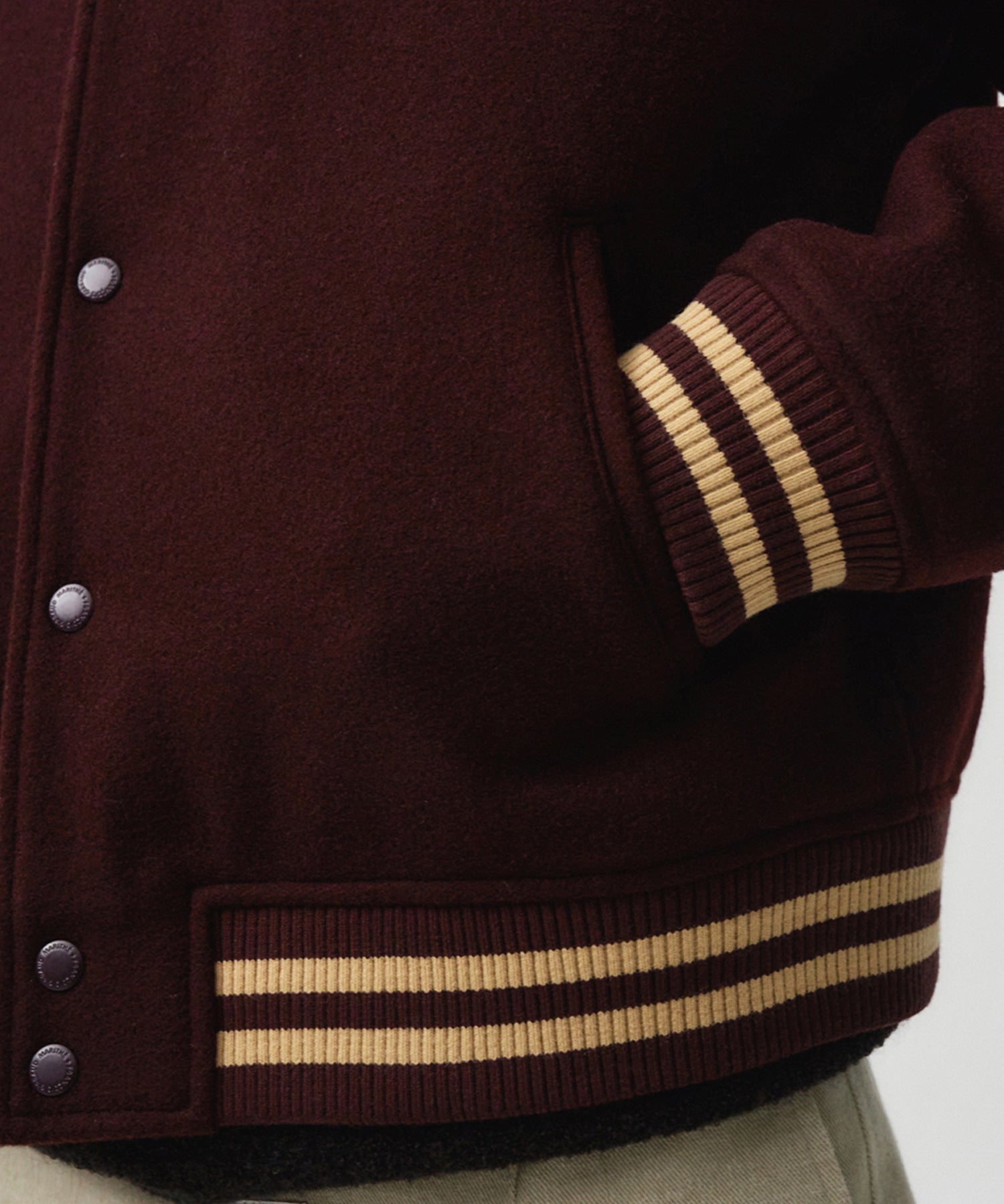 Marithe & Francois Girbaud - Je Ne La Varsity Jacket (Burgundy) product image 3 | TRAB K-Fashion Australia