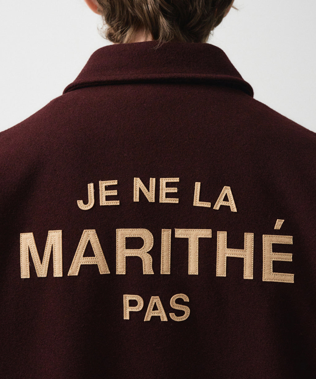 Marithe & Francois Girbaud - Je Ne La Varsity Jacket (Burgundy) product image 4 | TRAB K-Fashion Australia