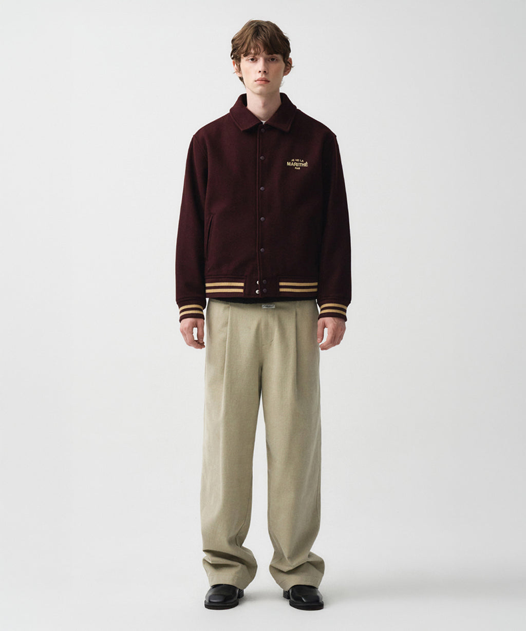 Marithe & Francois Girbaud - Je Ne La Varsity Jacket (Burgundy) product image 5 | TRAB K-Fashion Australia