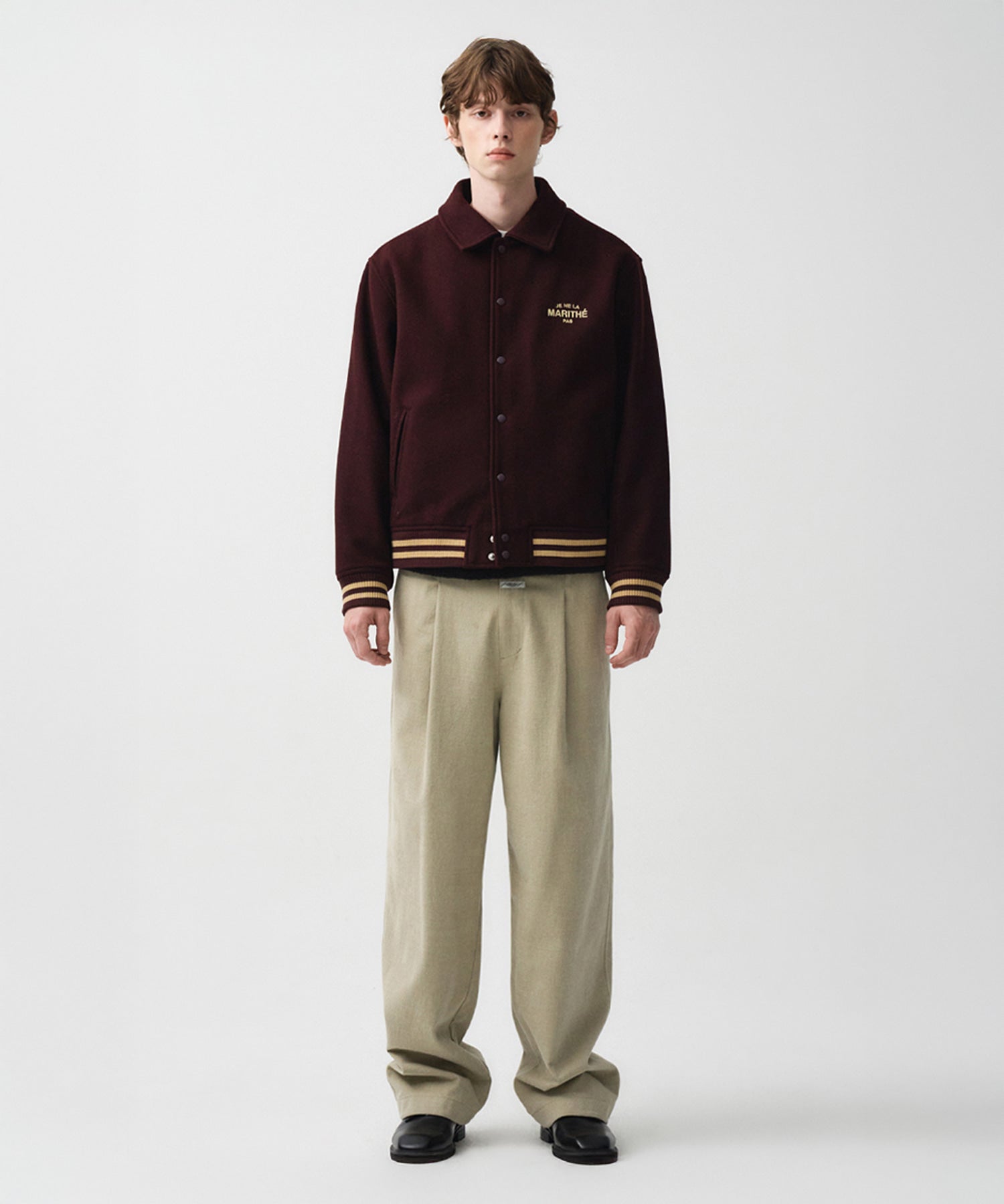 Marithe & Francois Girbaud - Je Ne La Varsity Jacket (Burgundy) product image 5 | TRAB K-Fashion Australia