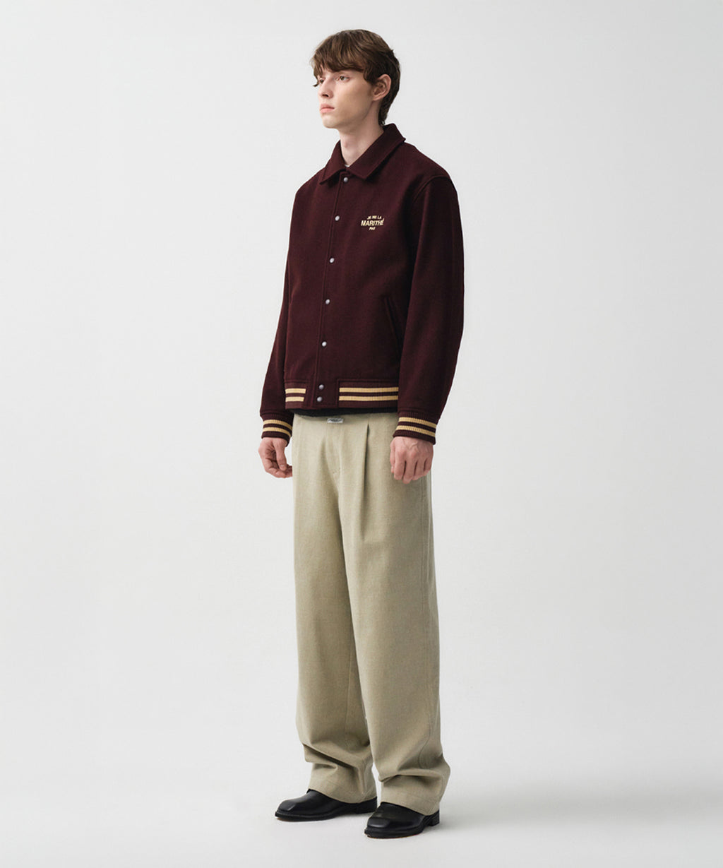 Marithe & Francois Girbaud - Je Ne La Varsity Jacket (Burgundy) product image 6 | TRAB K-Fashion Australia