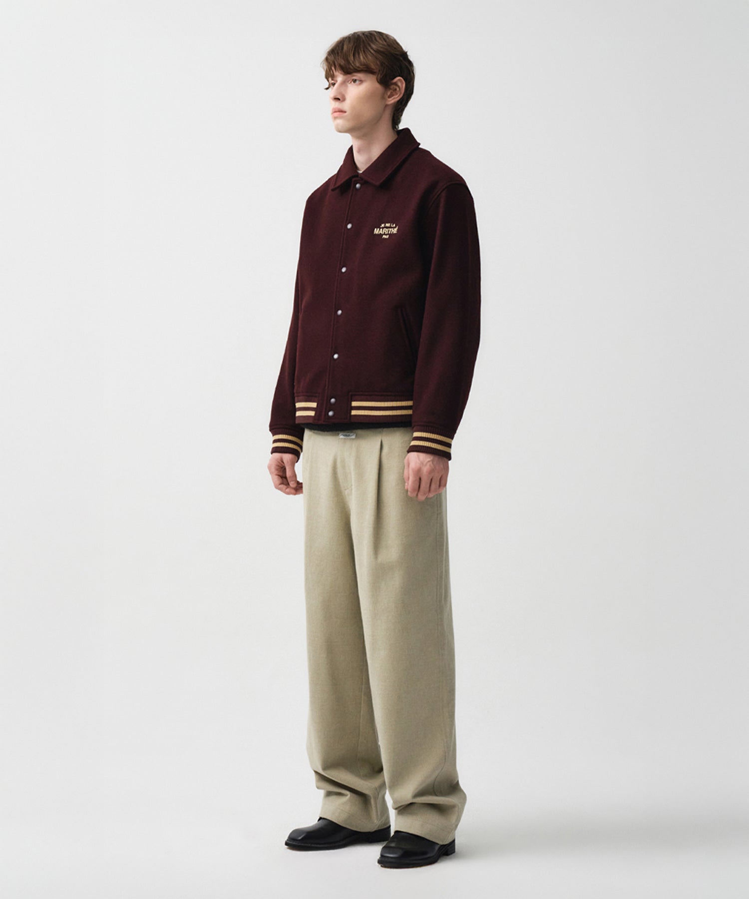 Marithe & Francois Girbaud - Je Ne La Varsity Jacket (Burgundy) product image 6 | TRAB K-Fashion Australia