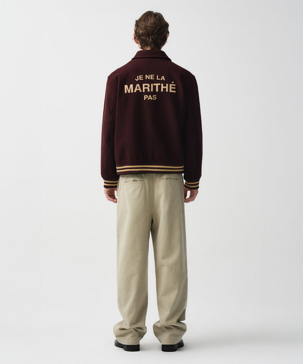 Marithe & Francois Girbaud - Je Ne La Varsity Jacket (Burgundy) product image 7 | TRAB K-Fashion Australia
