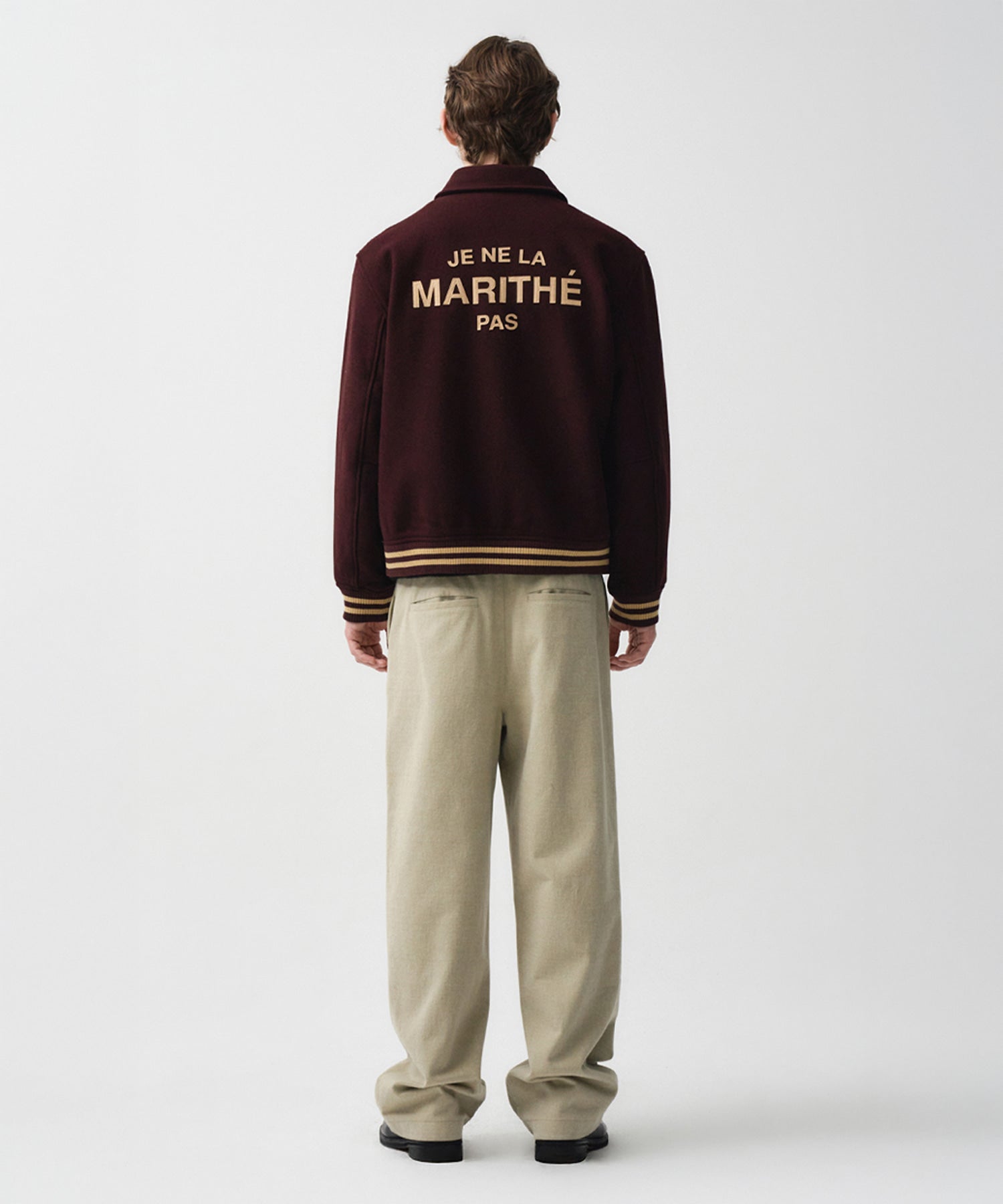 Marithe & Francois Girbaud - Je Ne La Varsity Jacket (Burgundy) product image 7 | TRAB K-Fashion Australia
