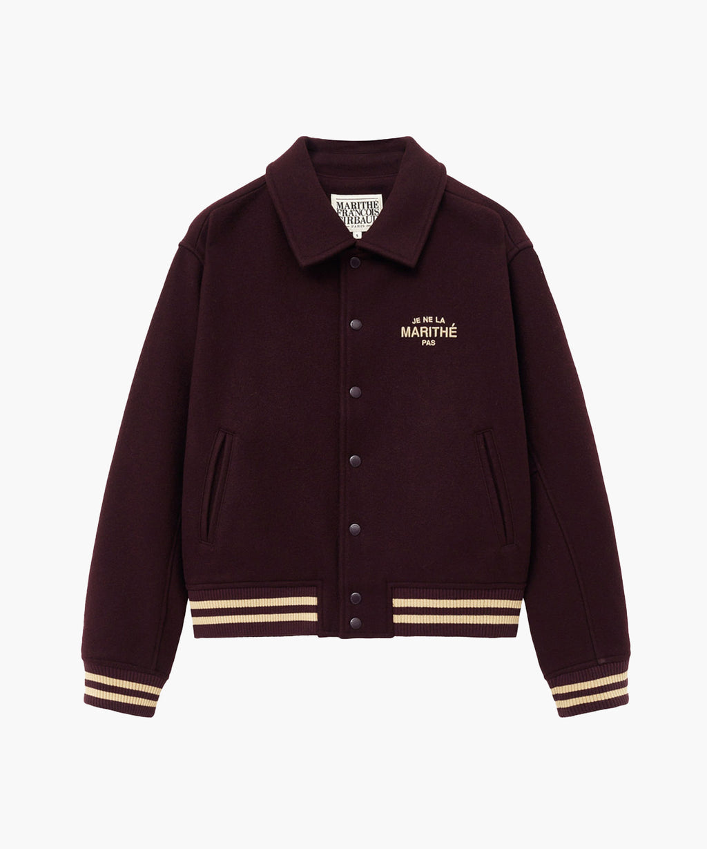 Marithe & Francois Girbaud - Je Ne La Varsity Jacket (Burgundy) product image 8 | TRAB K-Fashion Australia